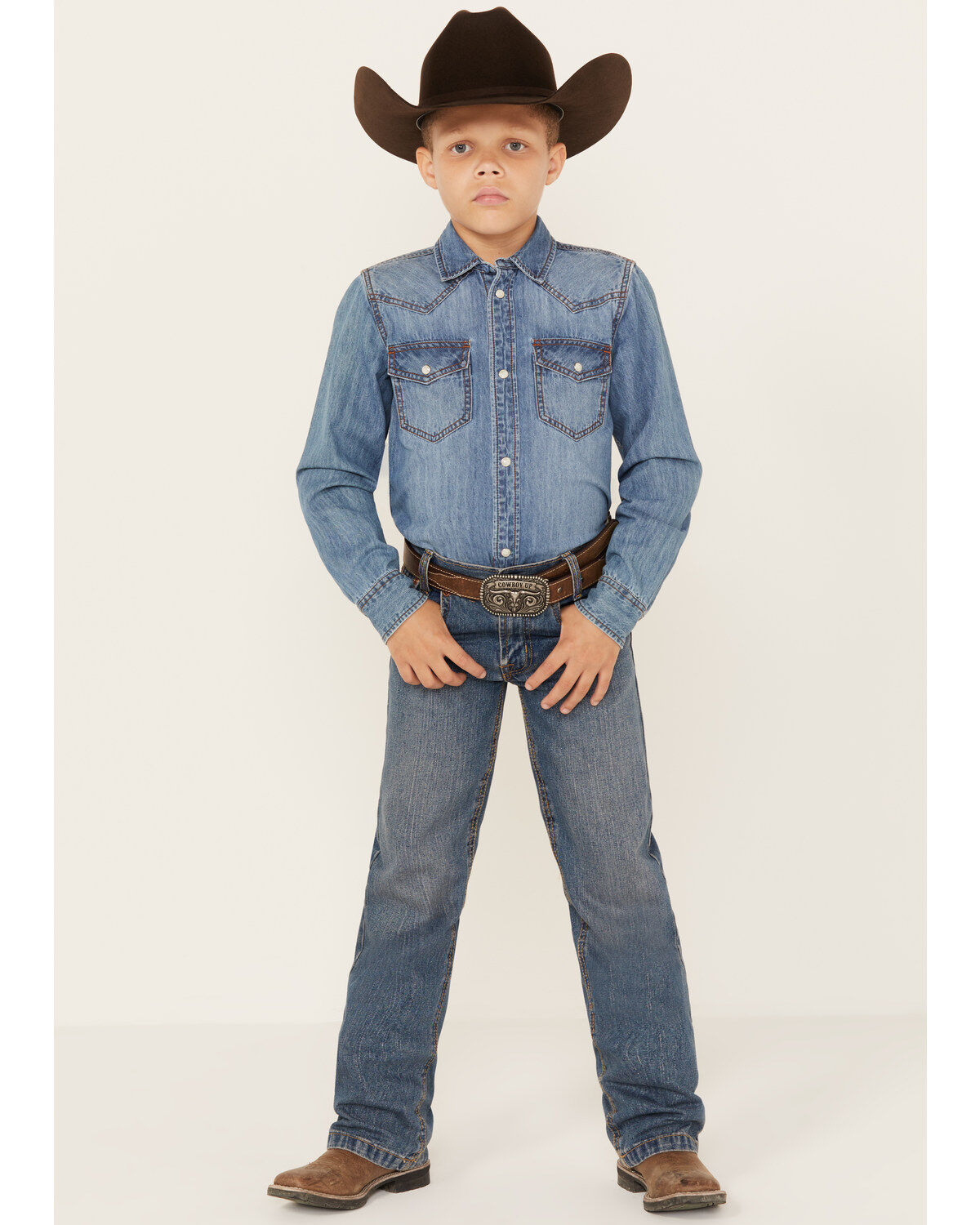 Cinch Boys' White Label Slim Straight Denim Jeans