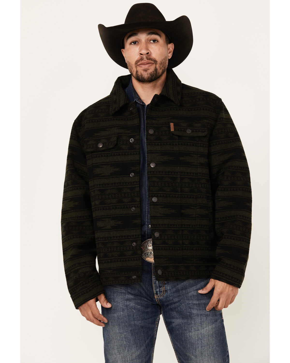 Cinch Men's Southwestern Jacquard Twill Trucker Snap Jacket