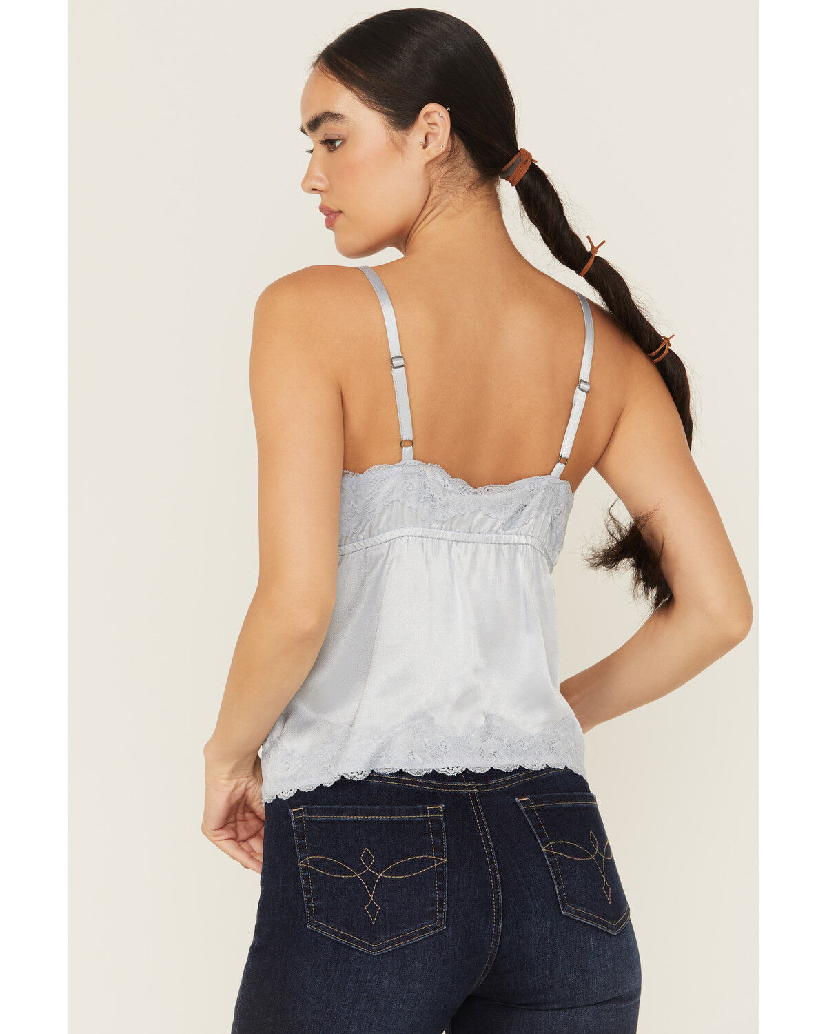 Shyanne Women's Lace Trim Satin Cami