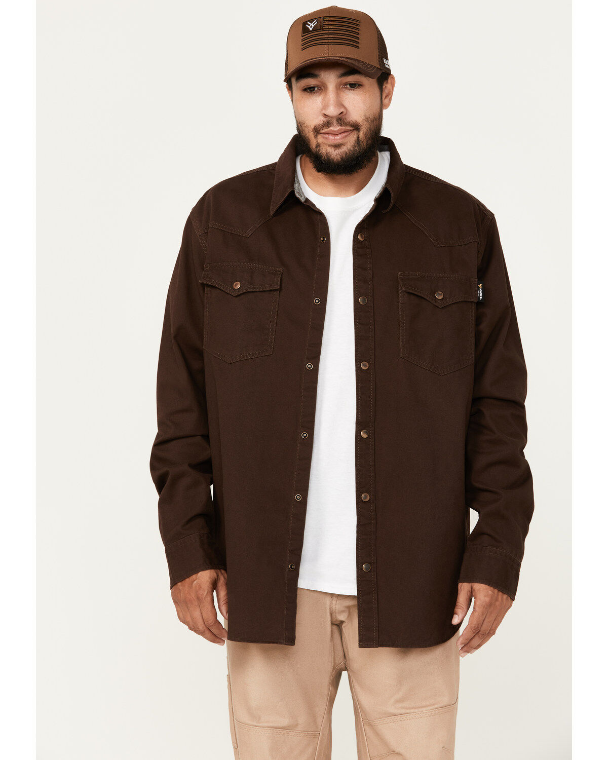 Hawx Men's Twill Long Sleeve Snap Work Shirt