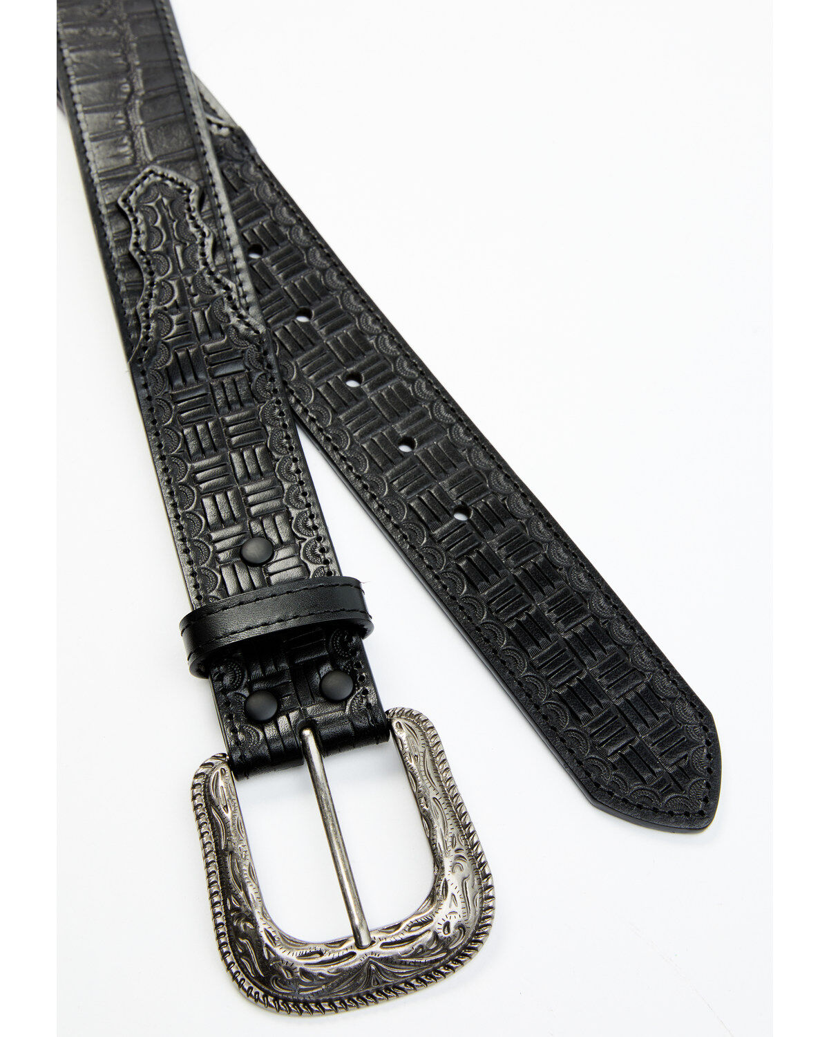 Cody James Men's Checkered Billets Alligator Print Leather Belt