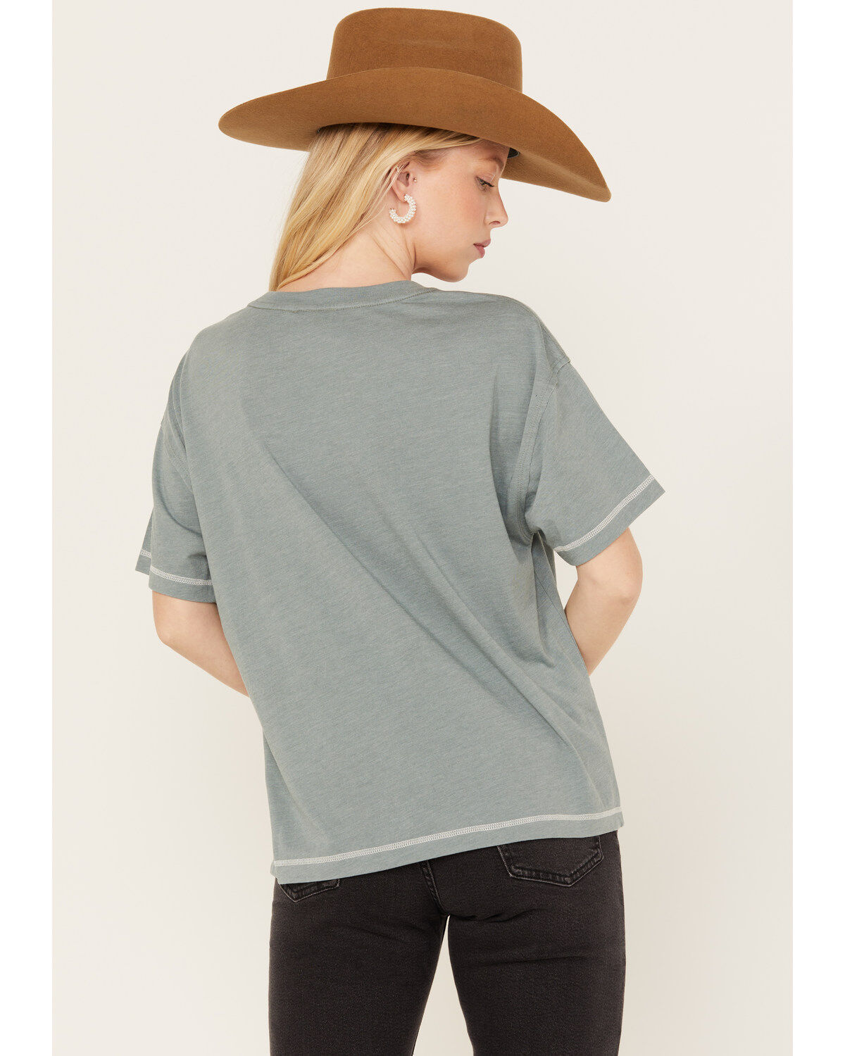 White Crow Women's Wild West Steer Head Skull Short Sleeve Graphic Tee