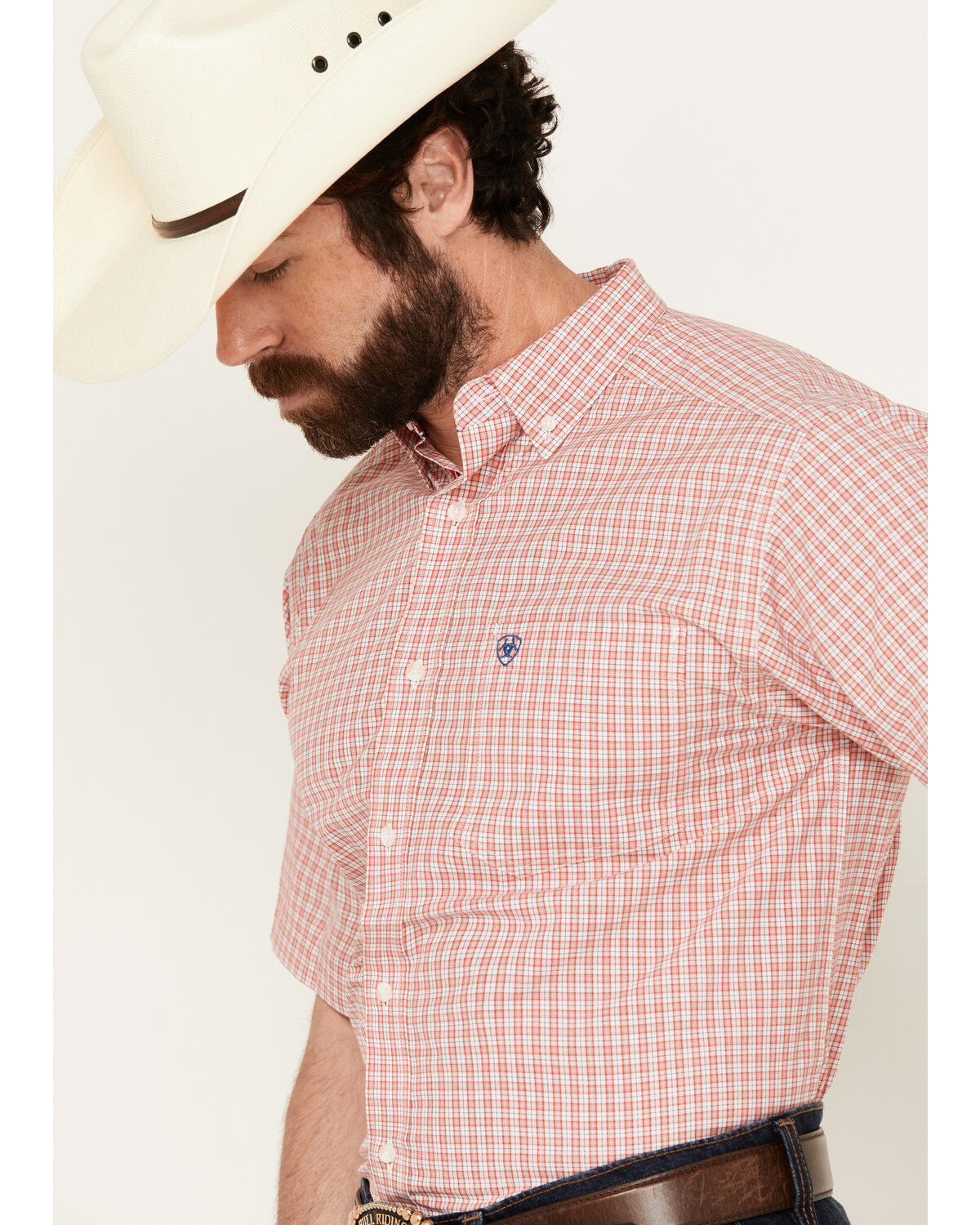 Ariat Men's Duke Plaid Print Short Sleeve Button-Down Performance Western Shirt