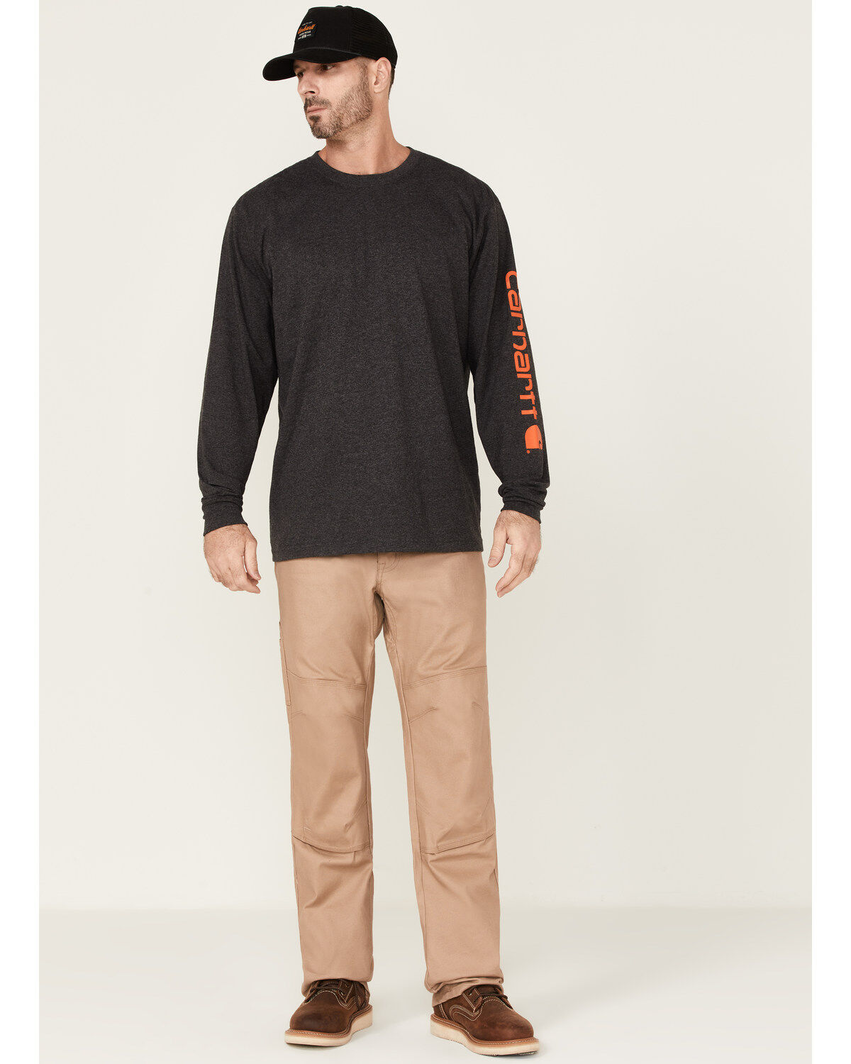 Carhartt Men's Loose Fit Heavyweight Long Sleeve Logo Graphic Work T-Shirt