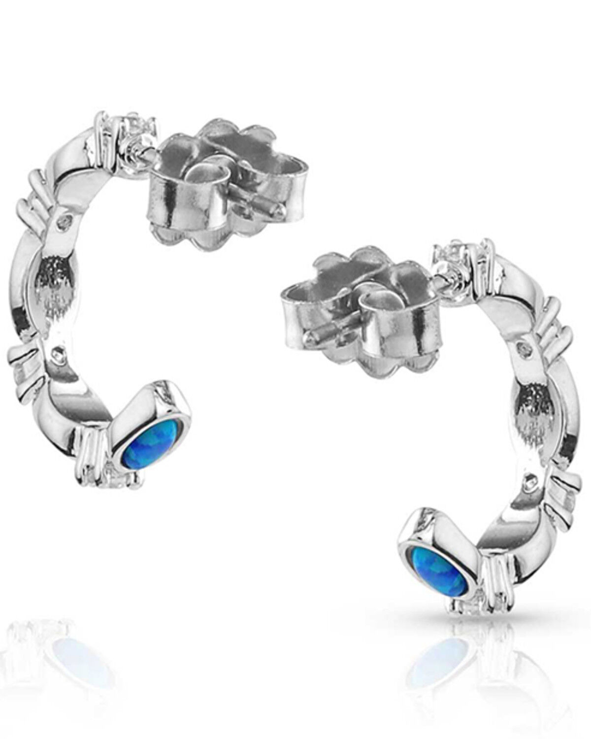 Montana Silversmiths Women's Moonlit Night Crustal Opal Hoop Earrings