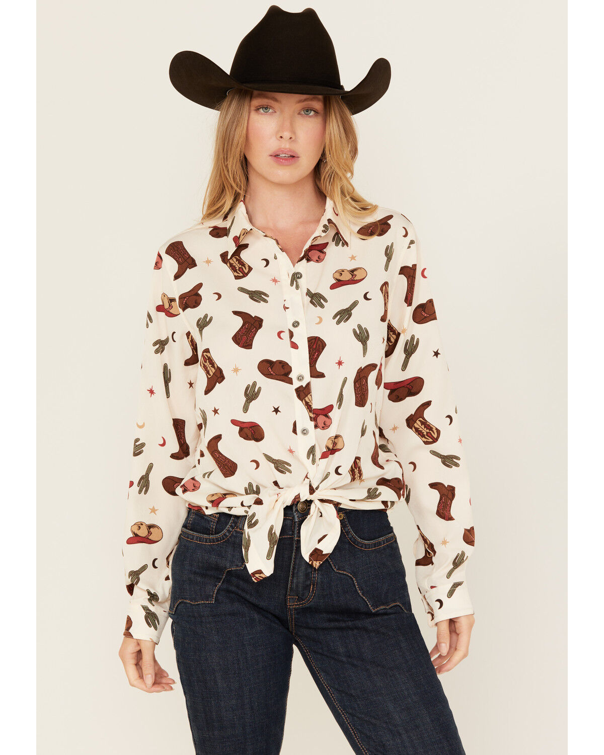 Ariat Women's Western Print Long Sleeve Button-Down Western Shirt