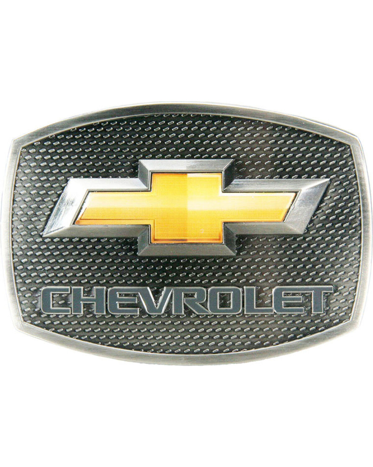 Western Express Men's Silver Chevy Gold Bow Tie Buckle