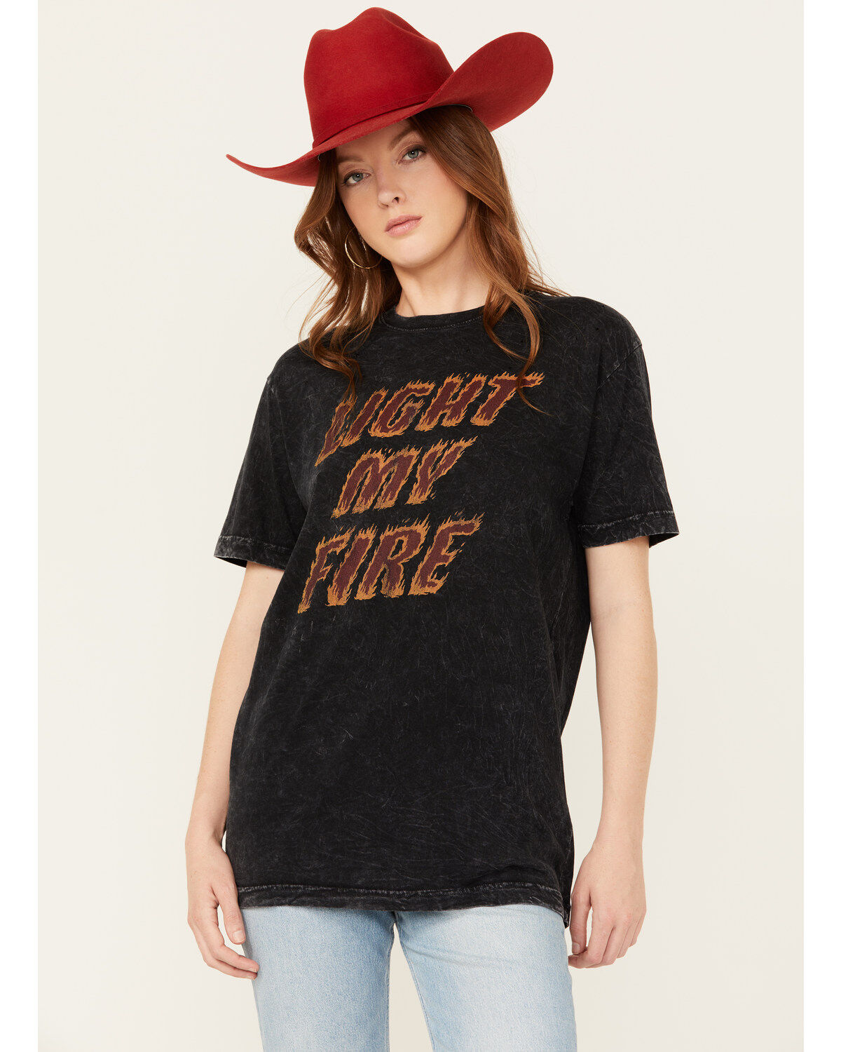 American Highway Women's Light My Fire Rhinestone Short Sleeve Graphic Tee