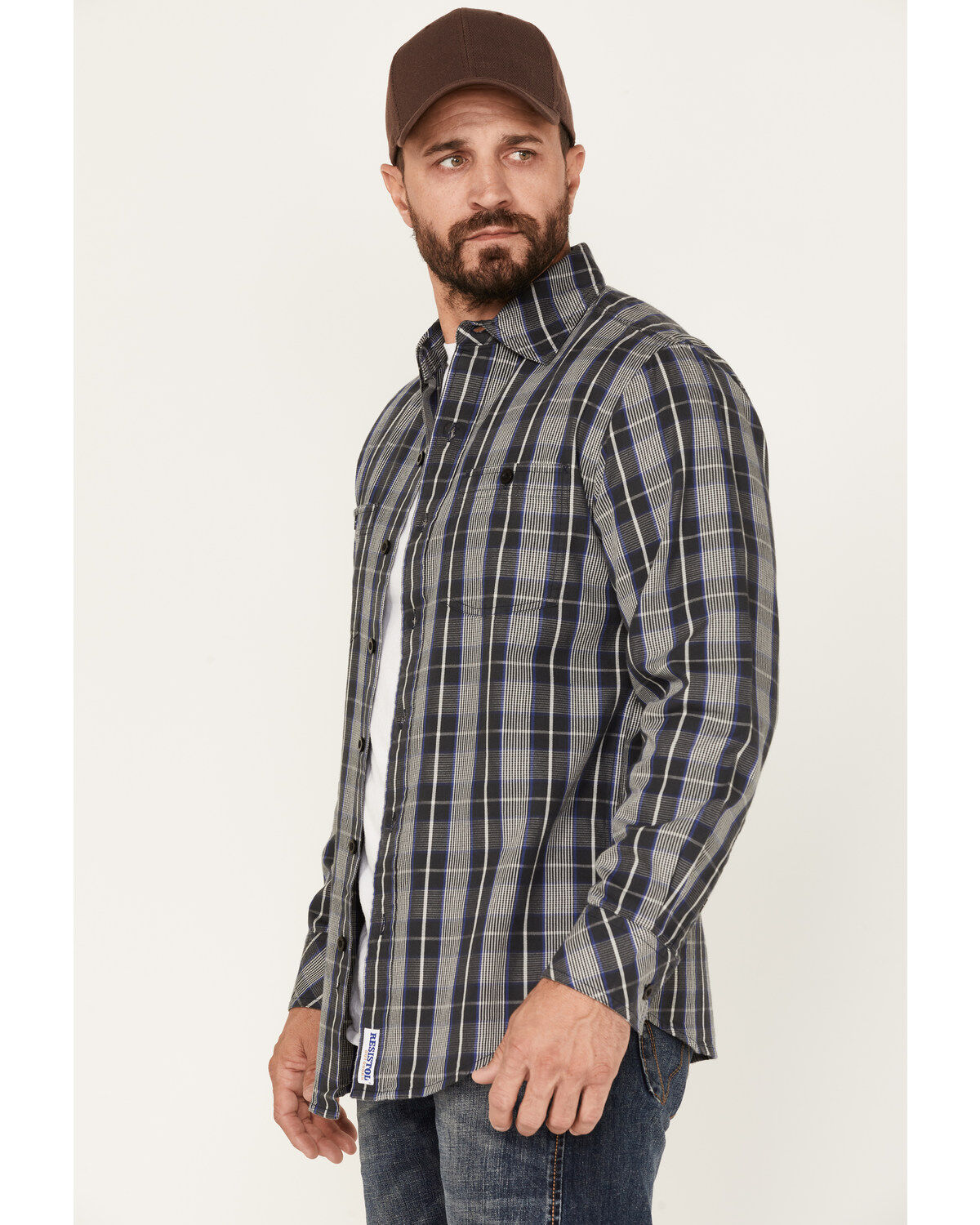 Resistol Men's Cooper Medium Plaid Long Sleeve Button Down Shirt