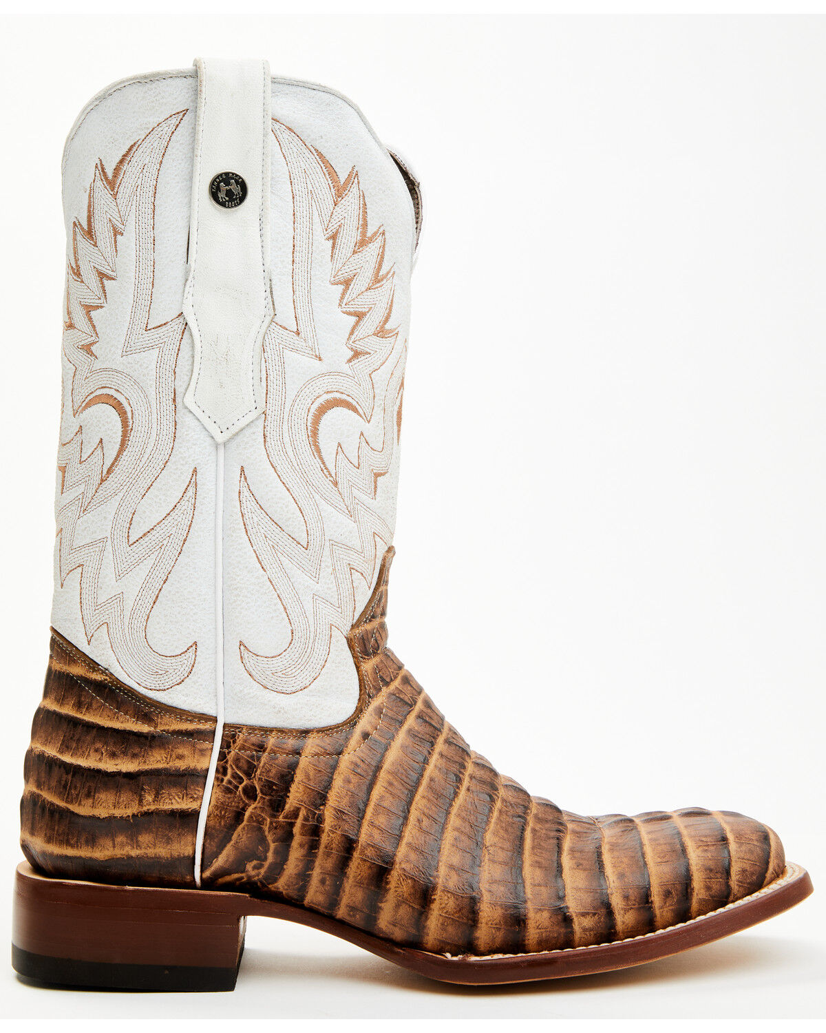Tanner Mark Men's Caiman Print Western Boots - Broad Square Toe