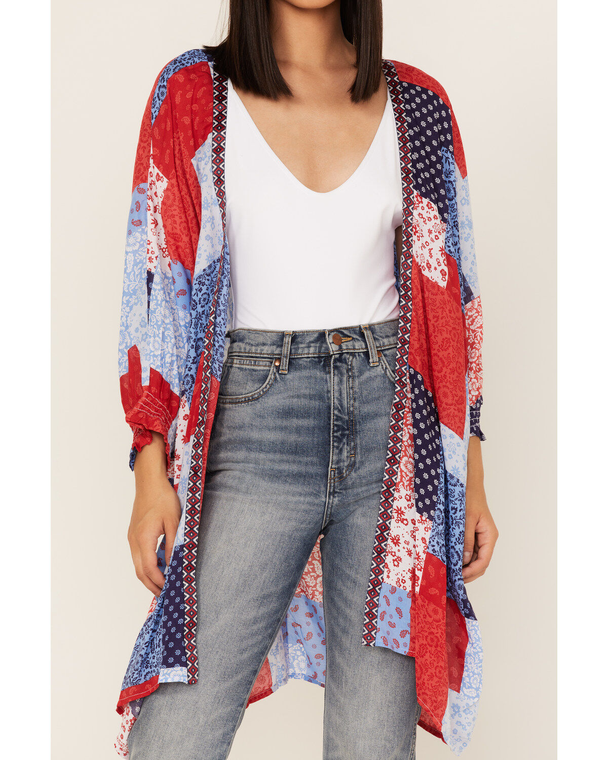 Ariat Women's Americana Patchwork Smokestack Kimono