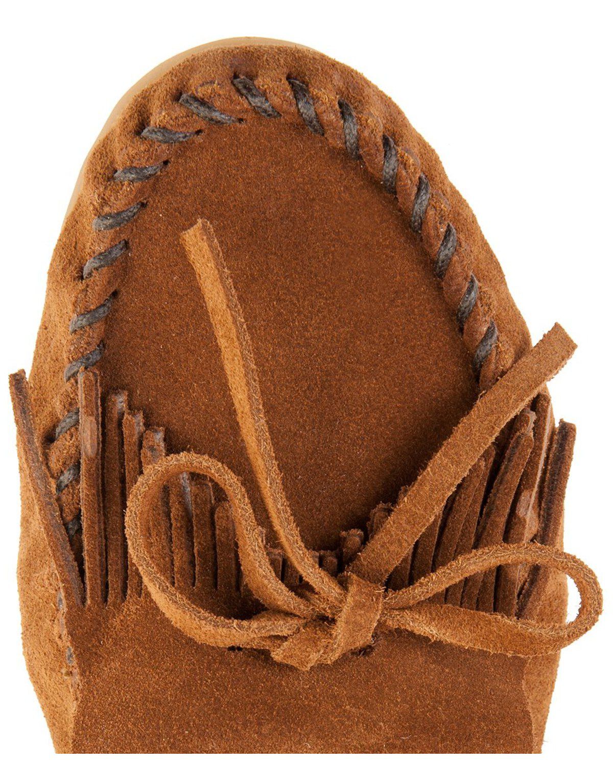 Women's Minnetonka Kilty Suede Moccasins - Wide