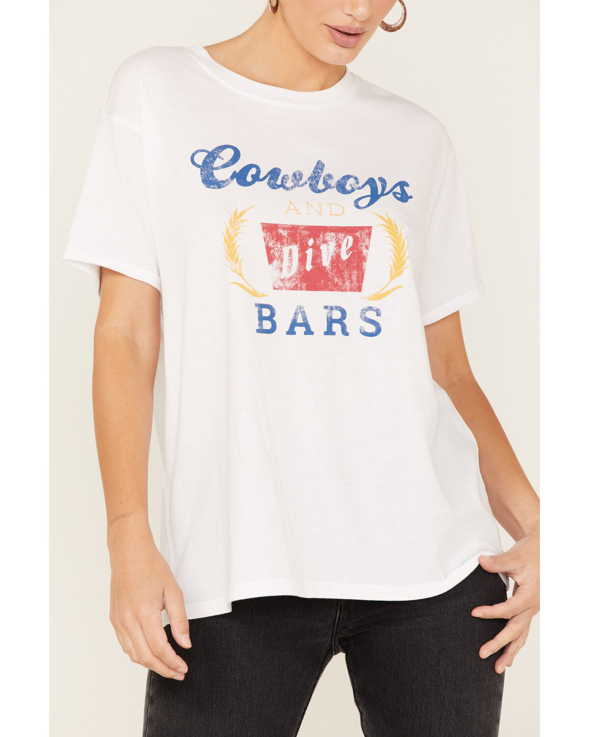 White Crow Women's Cowboys & Dive Bars Oversized Graphic Tee