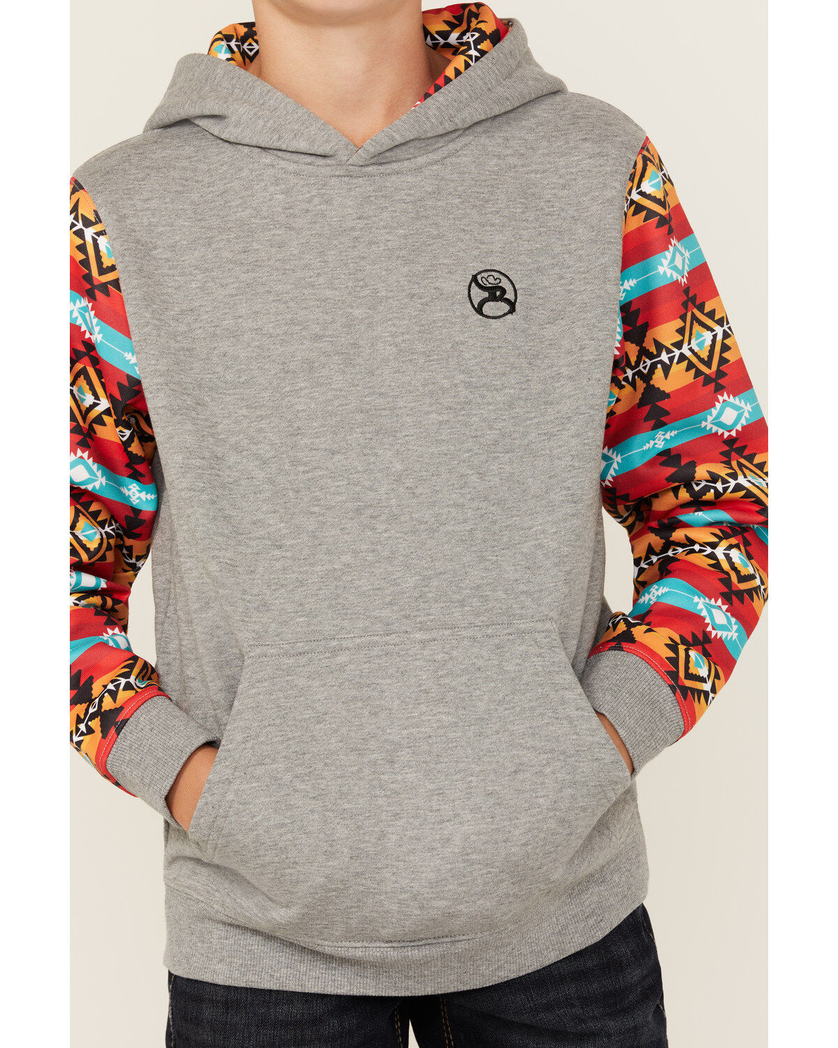 Hooey Boys' Printed Sleeve Hooded Sweatshirt