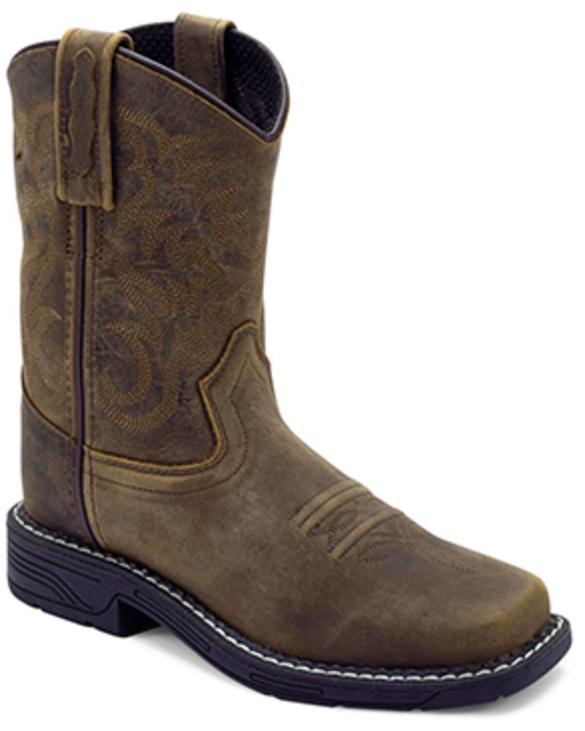 Old West Boys' Hand Corded Western Boots - Square Toe