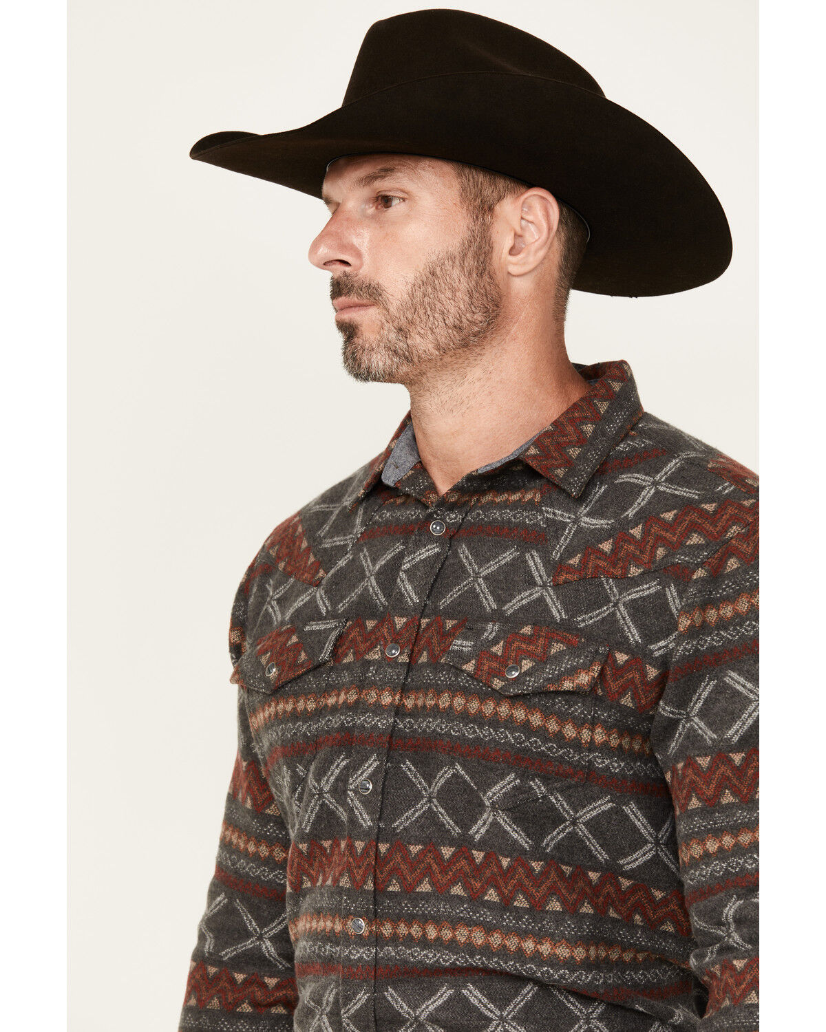 Cody James Men's Stand Tall Southwestern Print Long Sleeve Snap Western Shirt - Tall