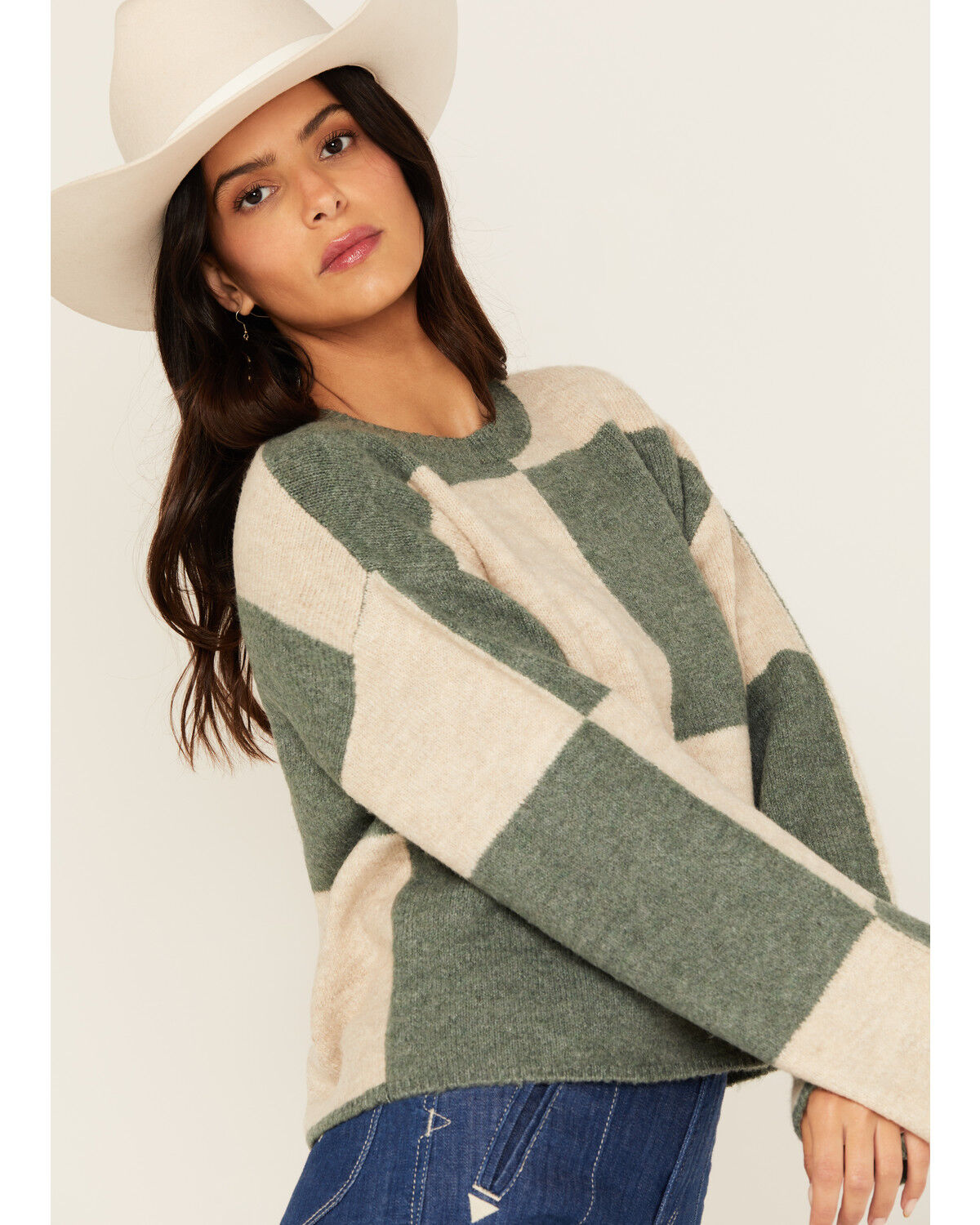 White Crow Women's Checkerboard Sweater