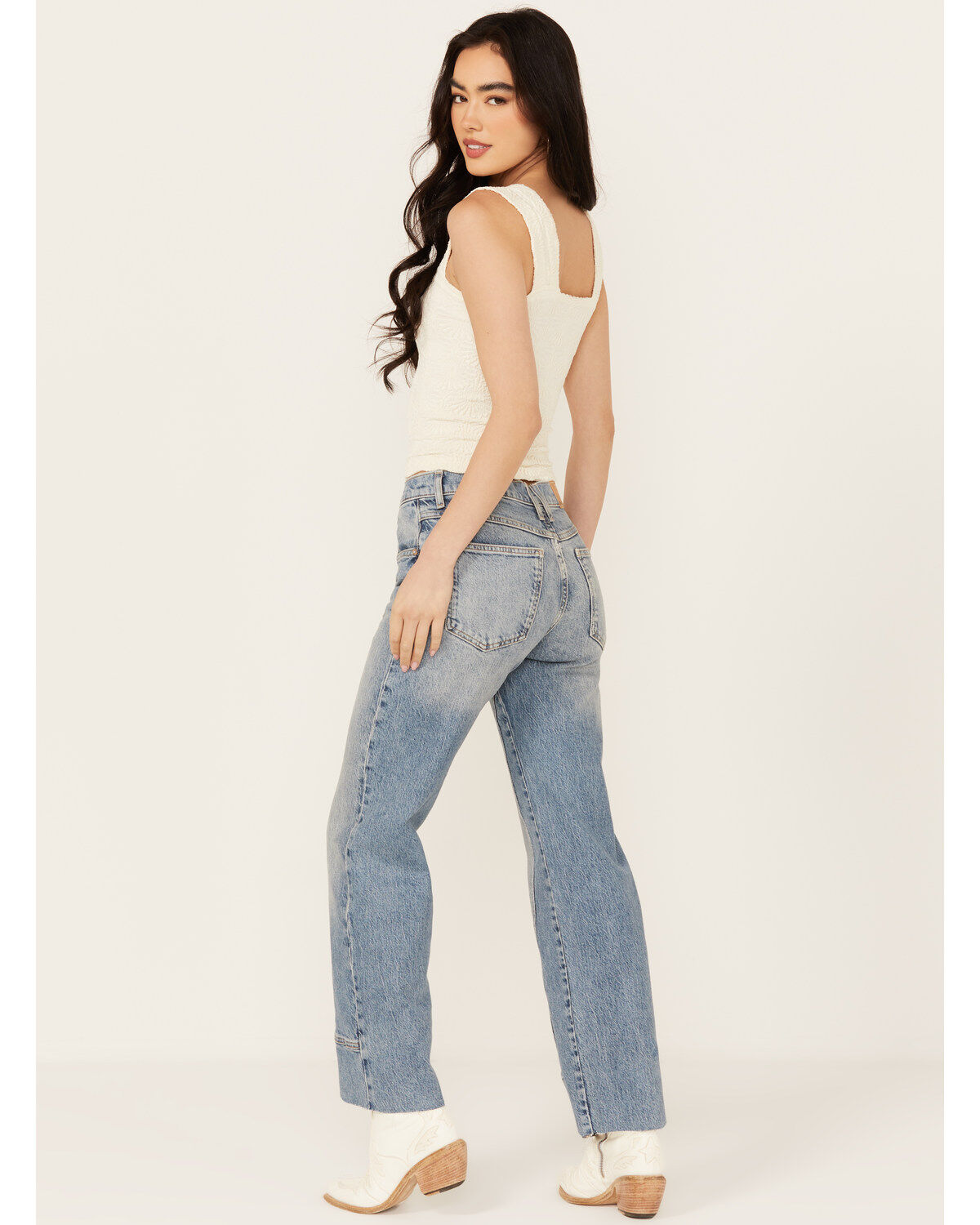 Free People Women's Risk Taker Straight Stretch Denim Jeans
