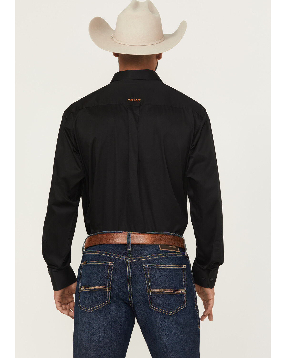 Ariat Men's Solid Twill Long Sleeve Button Down Western Shirt - Big