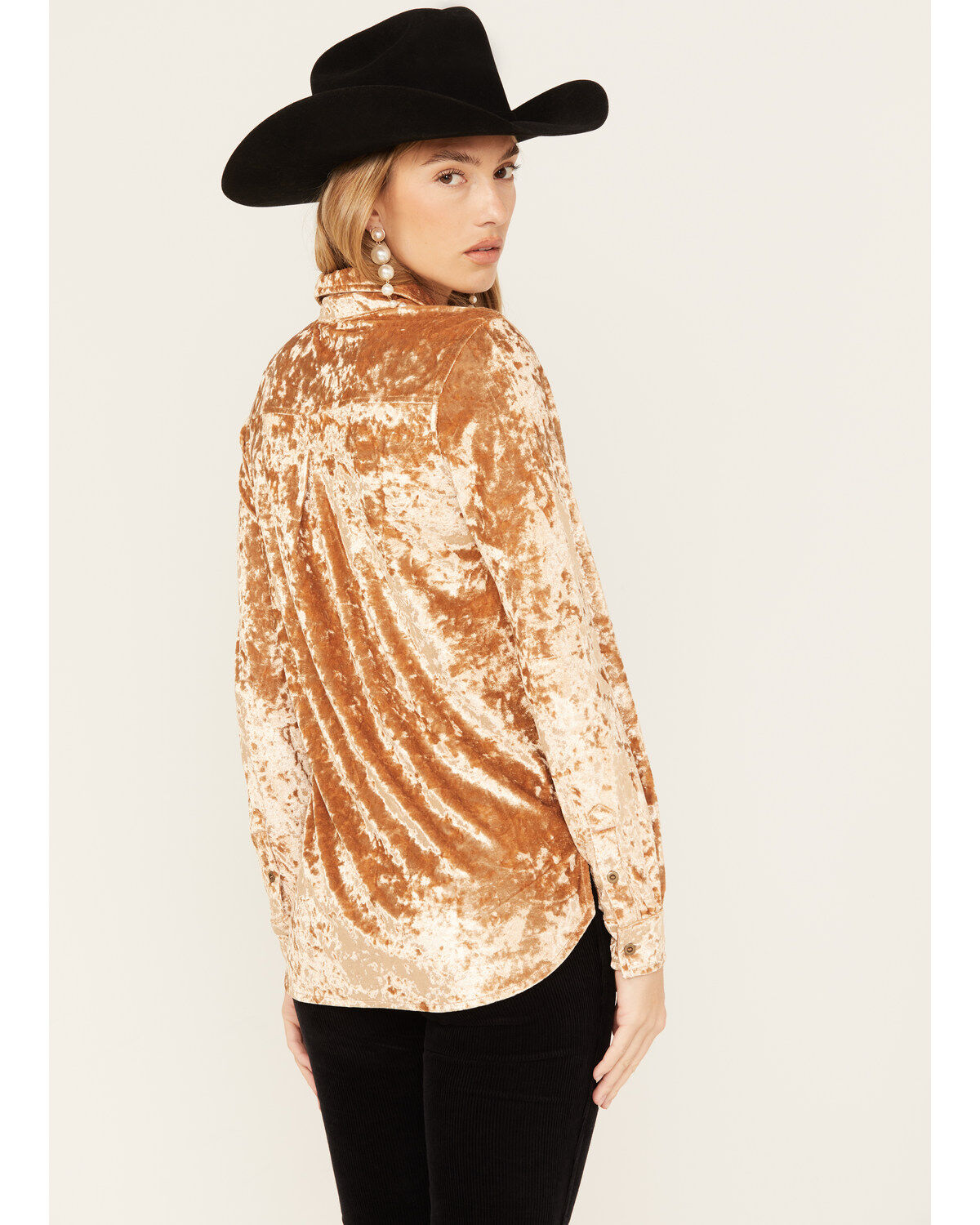 Rock & Roll Denim Women's Velvet Long Sleeve Button-Down Shirt