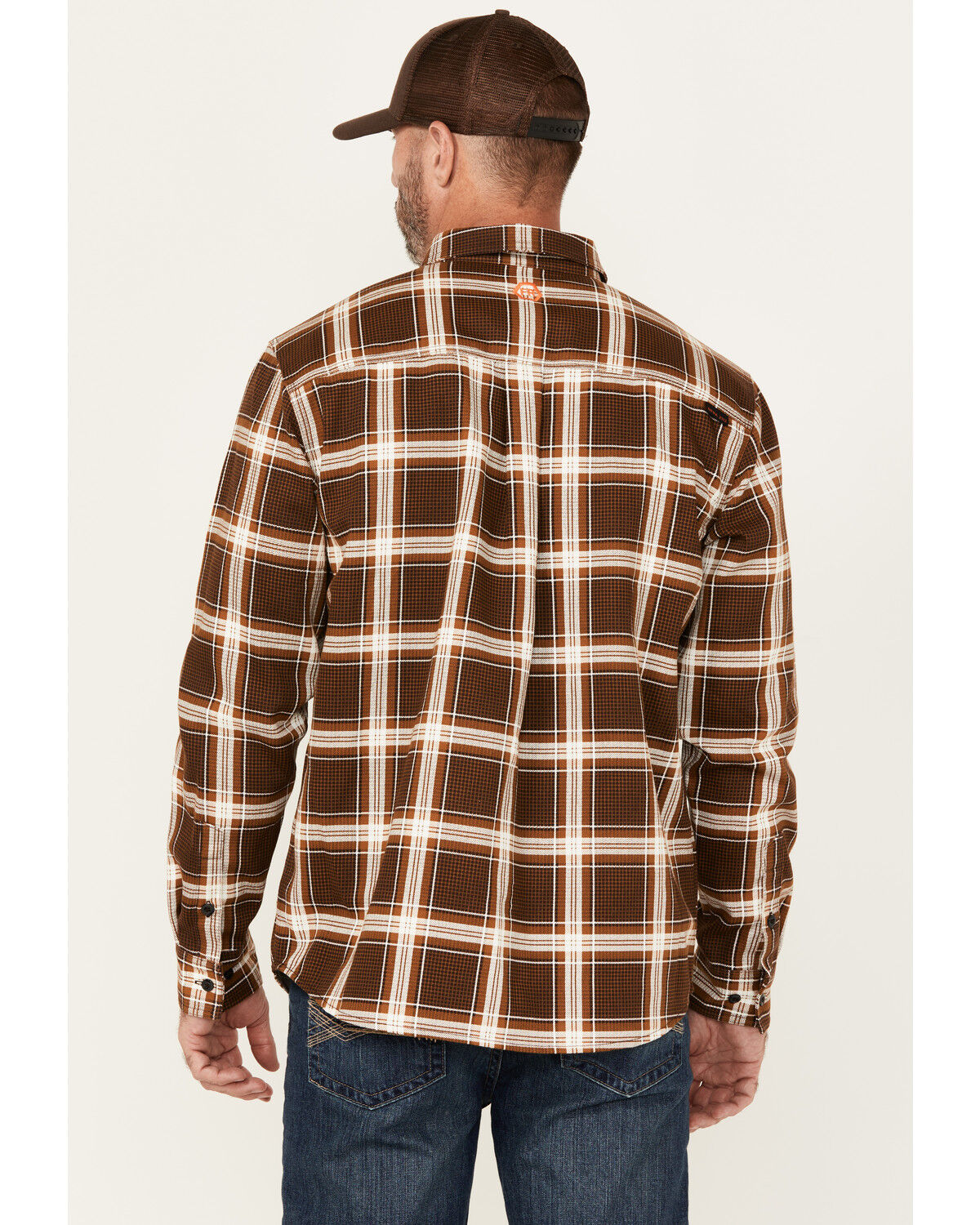 Hawx Men's FR Plaid Print Long Sleeve Button-Down Western Work Shirt