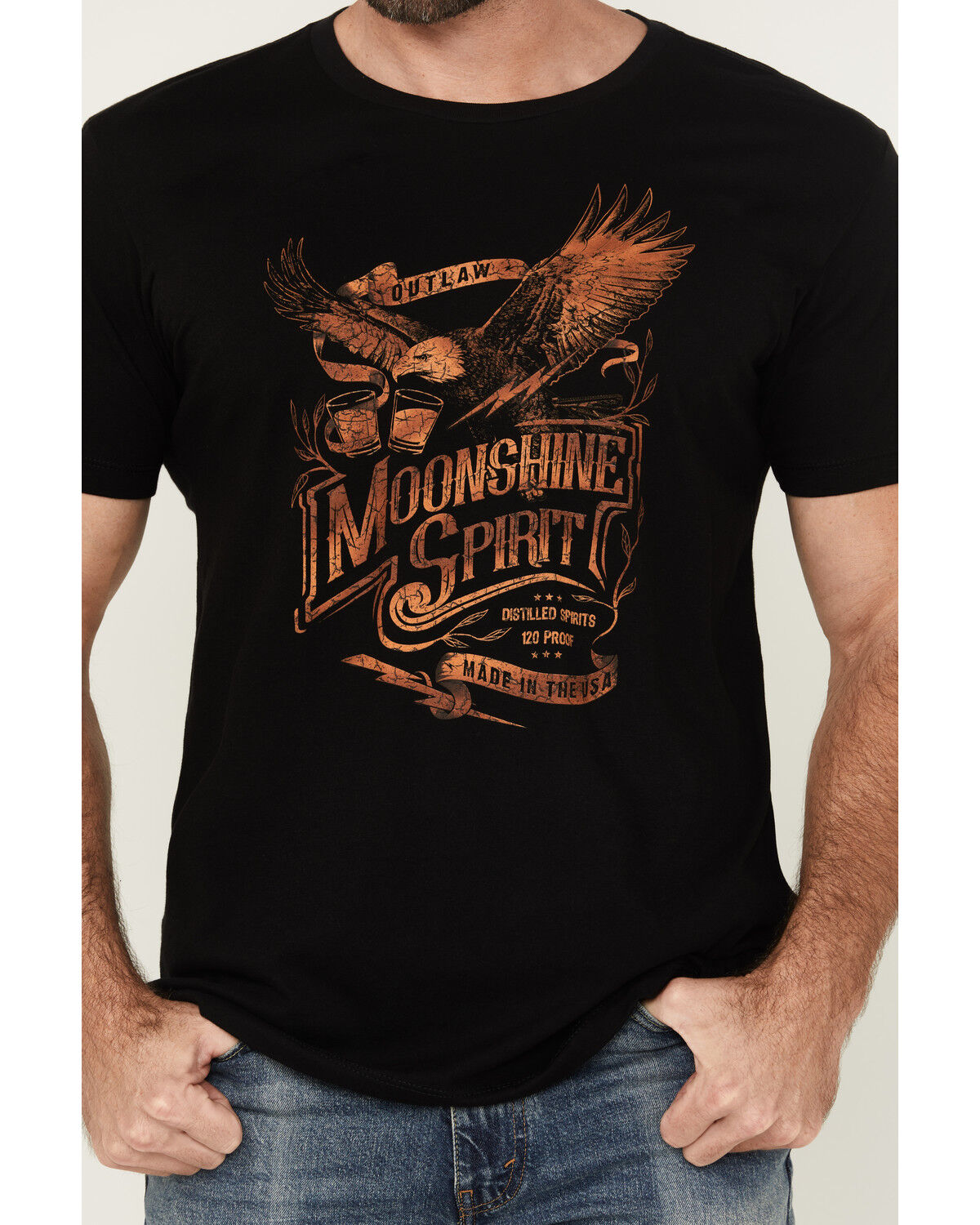 Moonshine Spirit Men's Country Soul Eagle Short Sleeve Graphic T-Shirt
