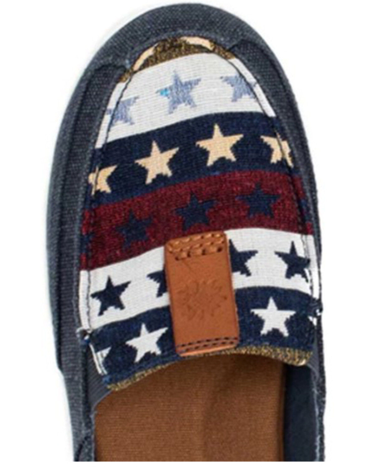 Yellow Box Women's Olevia Stars'n Stripes Print Slip-On Shoe - Moc Toe