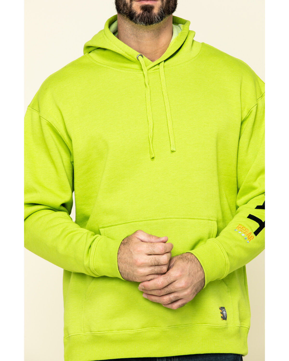 Ariat Men's Lime Heather Rebar Graphic Hooded Work Sweatshirt