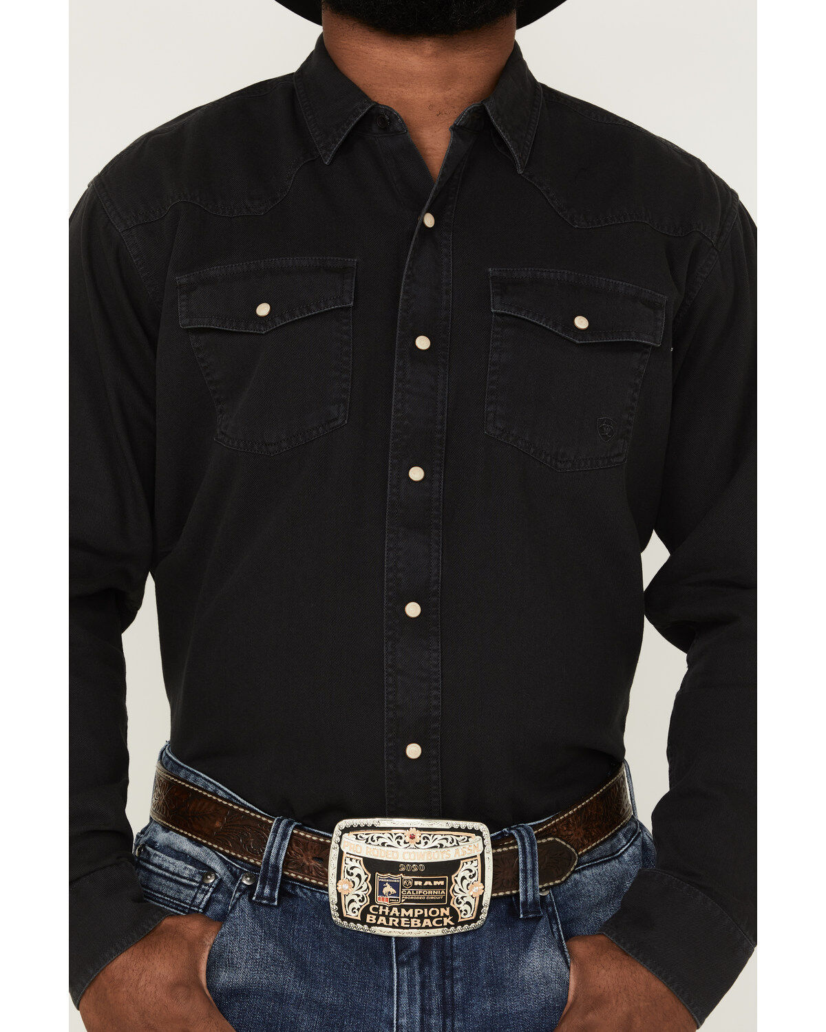 Ariat Men's Jurlington Retro Solid Pearl Snap Western Shirt