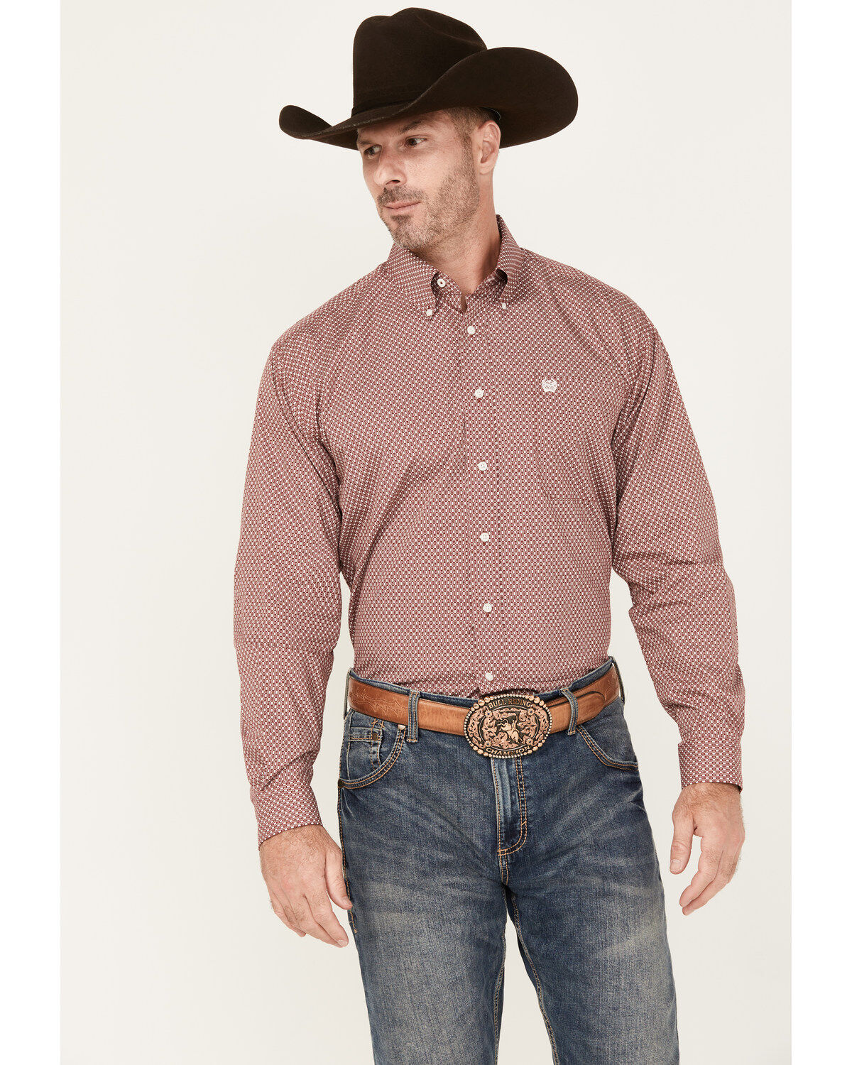 Cinch Men's Geo Print Long Sleeve Button-Down Western Shirt