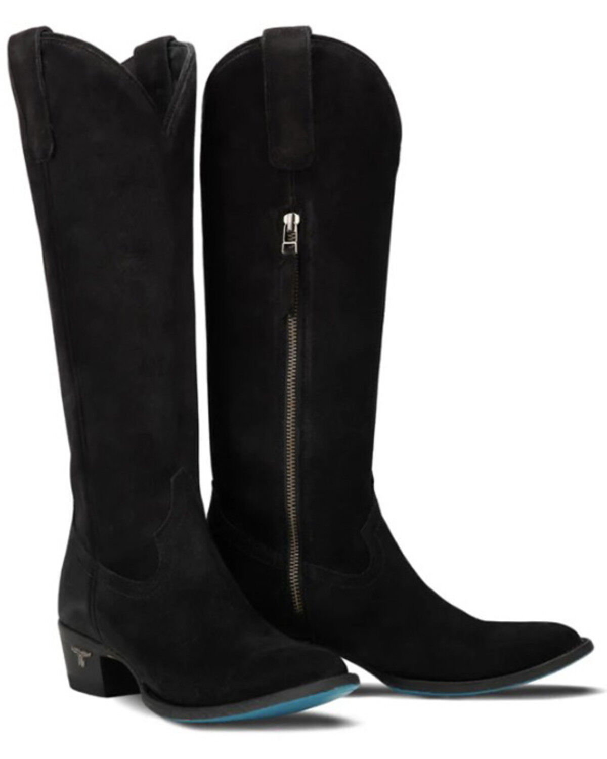 Lane Women's Plain Jane Suede Tall Western Boots - Round Toe