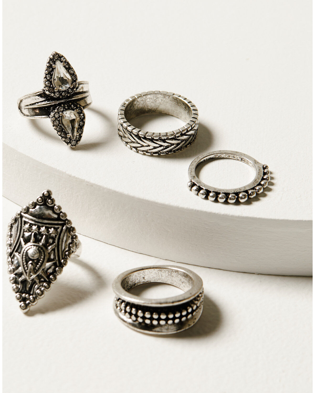 Idyllwind Women's Fairmont 5-Piece Silver Ring Set