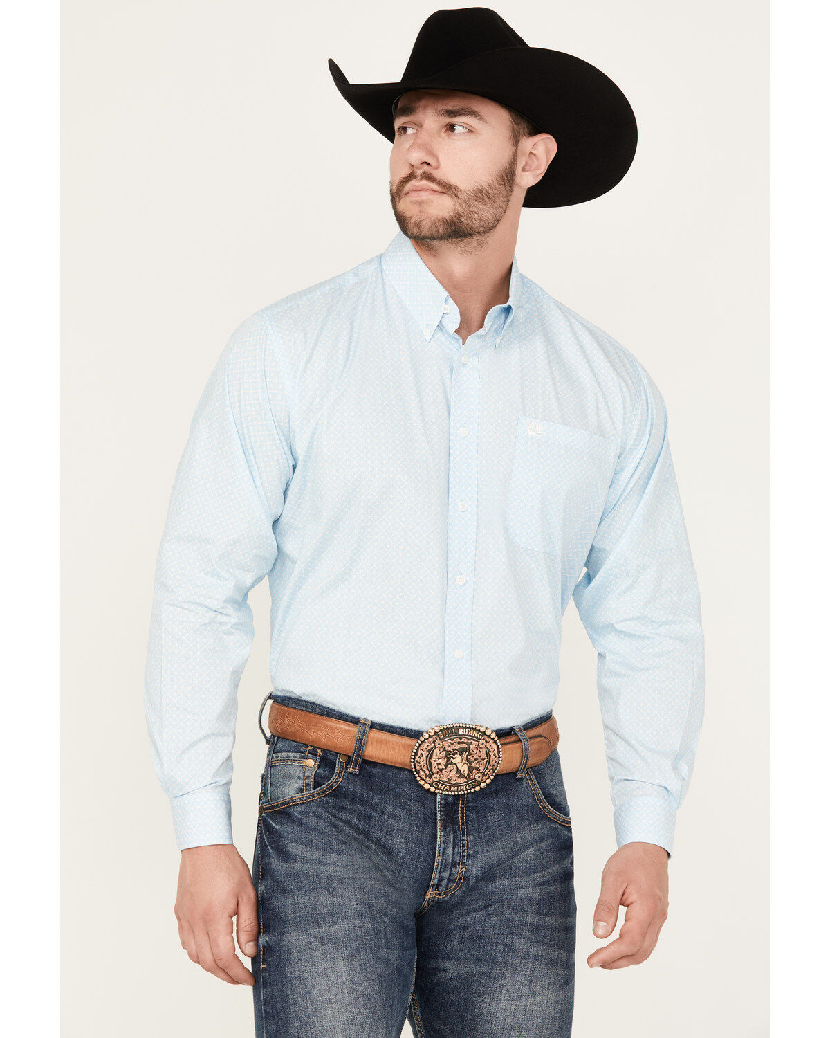 Cinch Men's Geo Print Long Sleeve Button-Down Western Shirt
