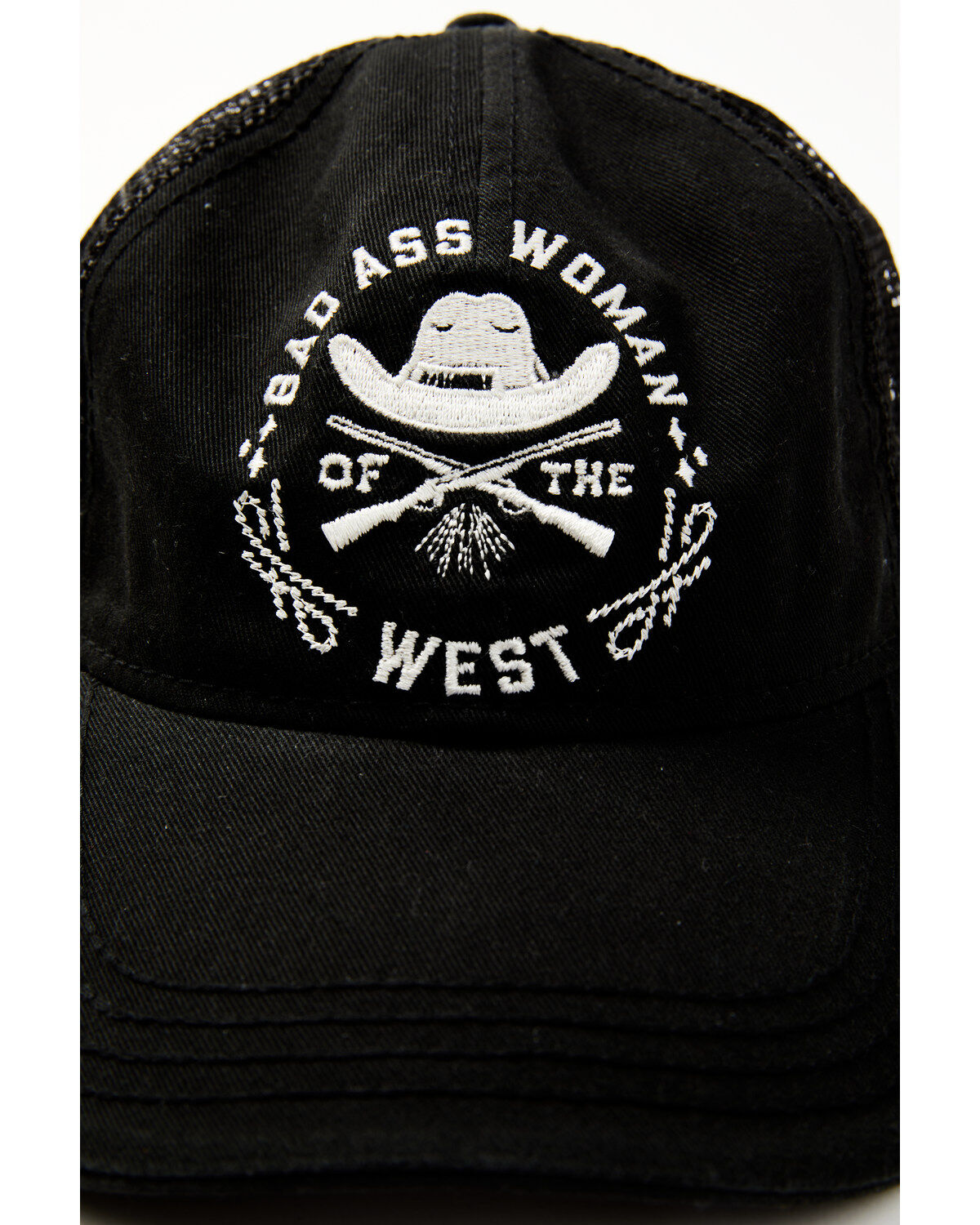 Idyllwind Women's Bad Ass Woman Embroidered Mesh Back Ball Cap