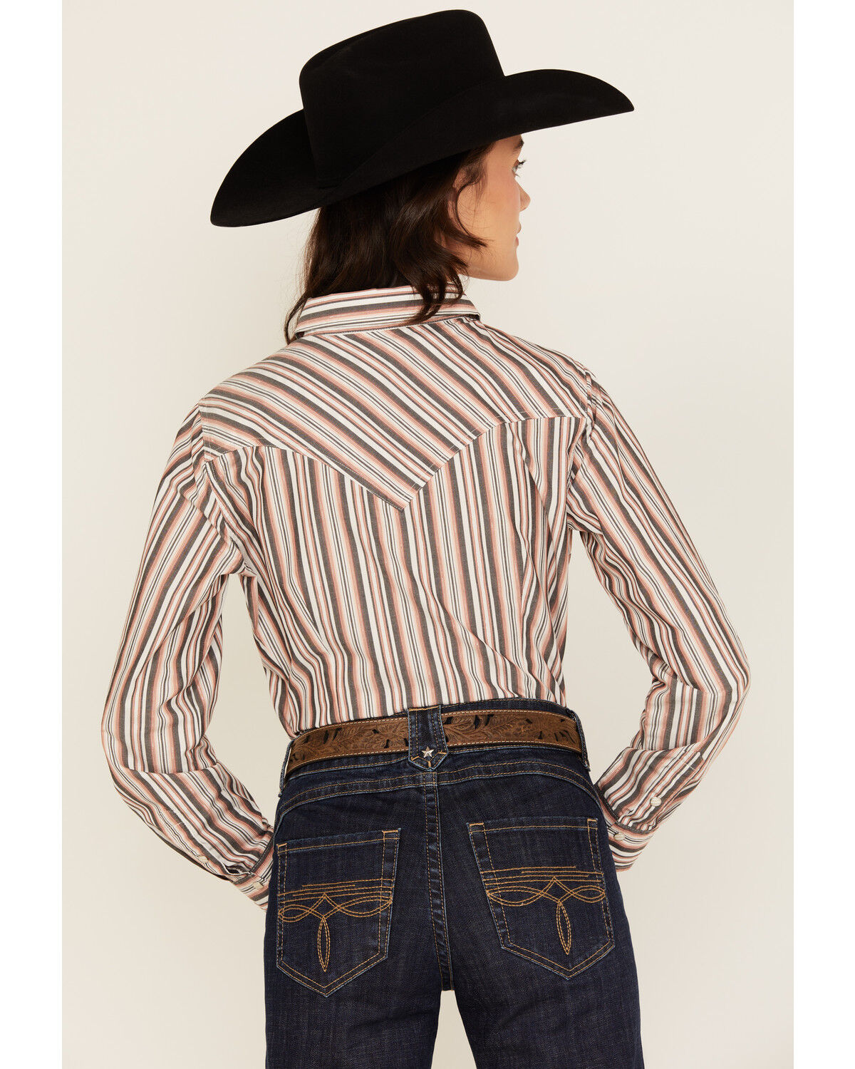 Wrangler Retro Women's Striped Print Long Sleeve Snap Western Shirt