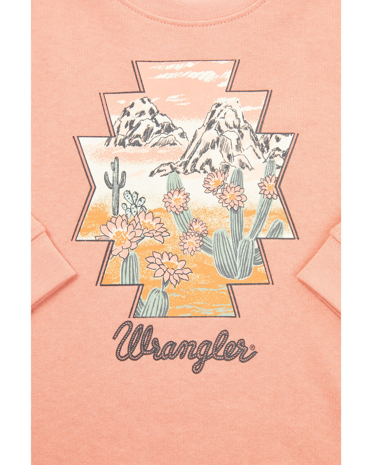 Wrangler Toddler Girls' Desert Logo Long Sleeve Graphic Shirt