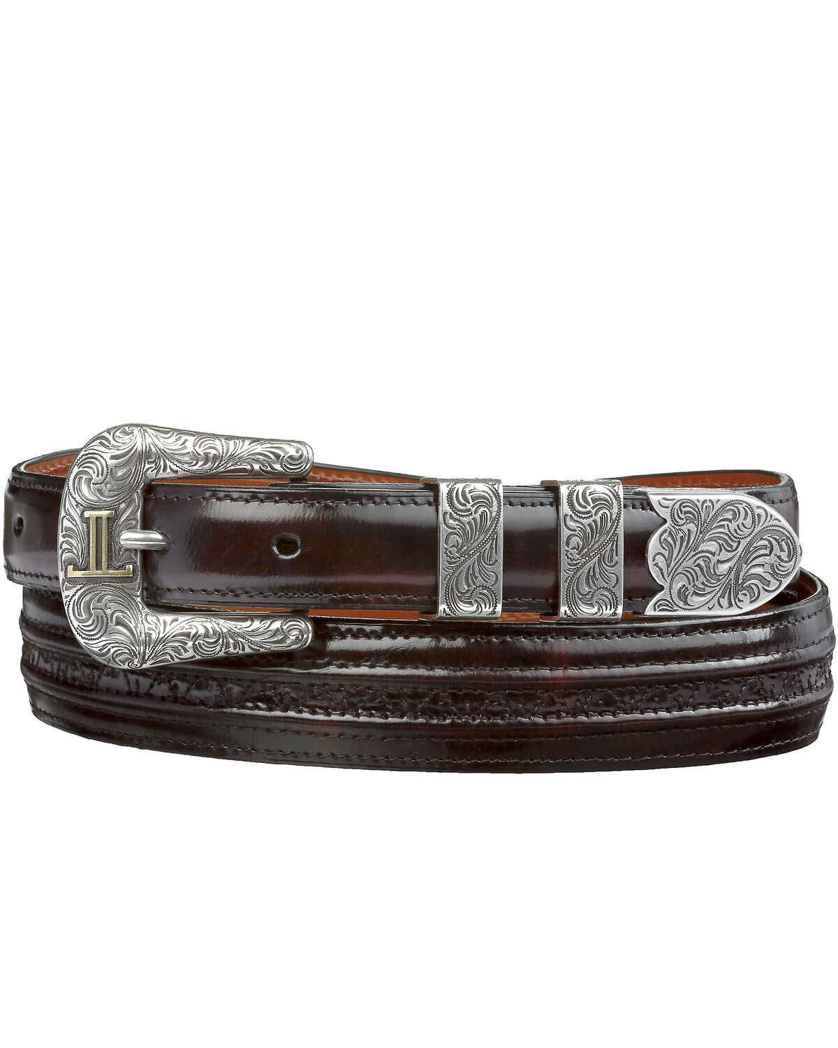 Lucchese Men's Goat With Hobby Stitch Leather Belt