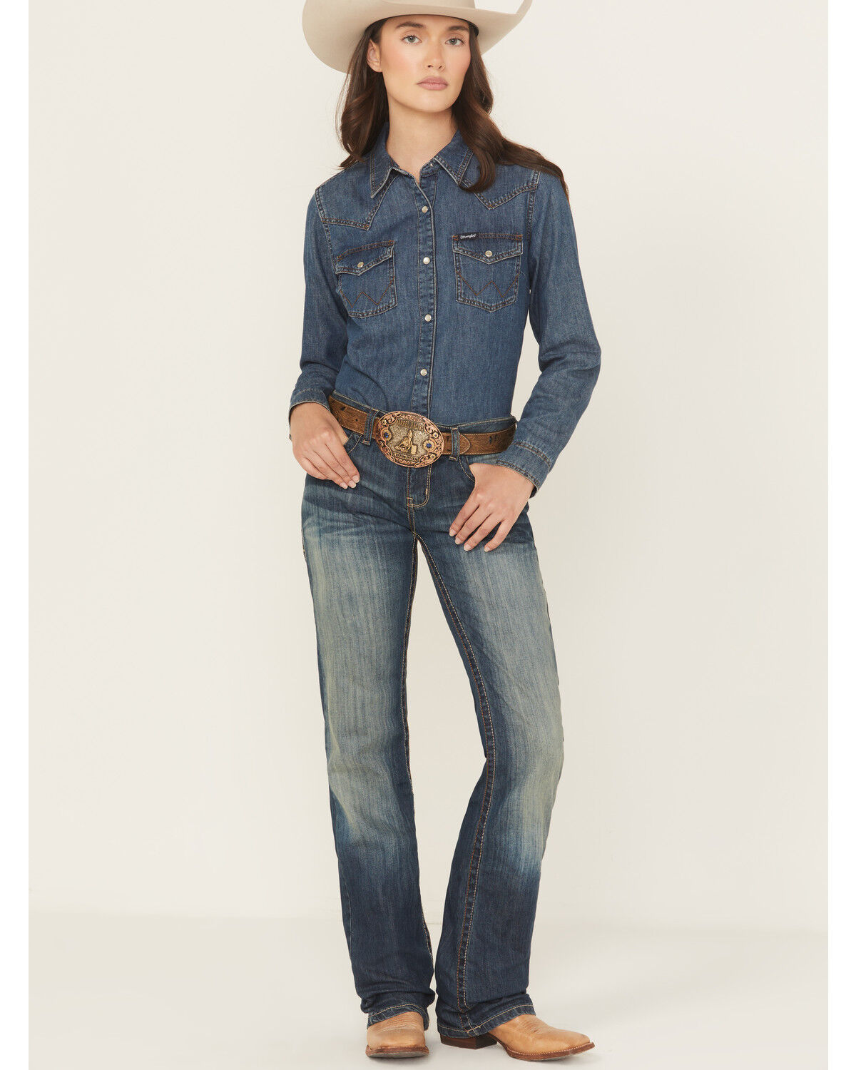 Cinch Women's Ada Mid Rise Bootcut Relaxed Fit Stretch Denim Jeans