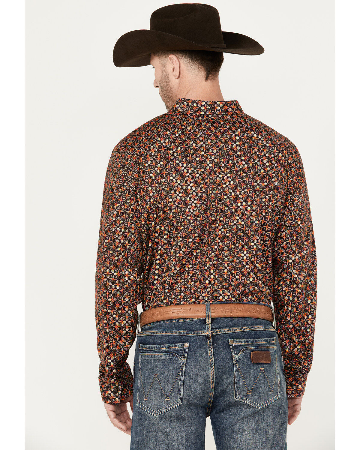 RANK 45&reg; Men's Floral Medallion Print Long Sleeve Button-Down Western Shirt
