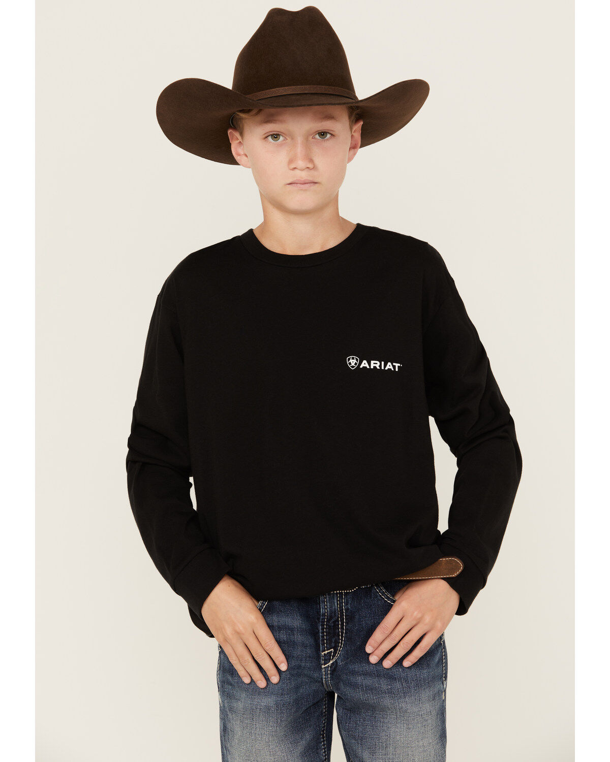 Ariat Boys' Camo Logo Long Sleeve Graphic T-Shirt