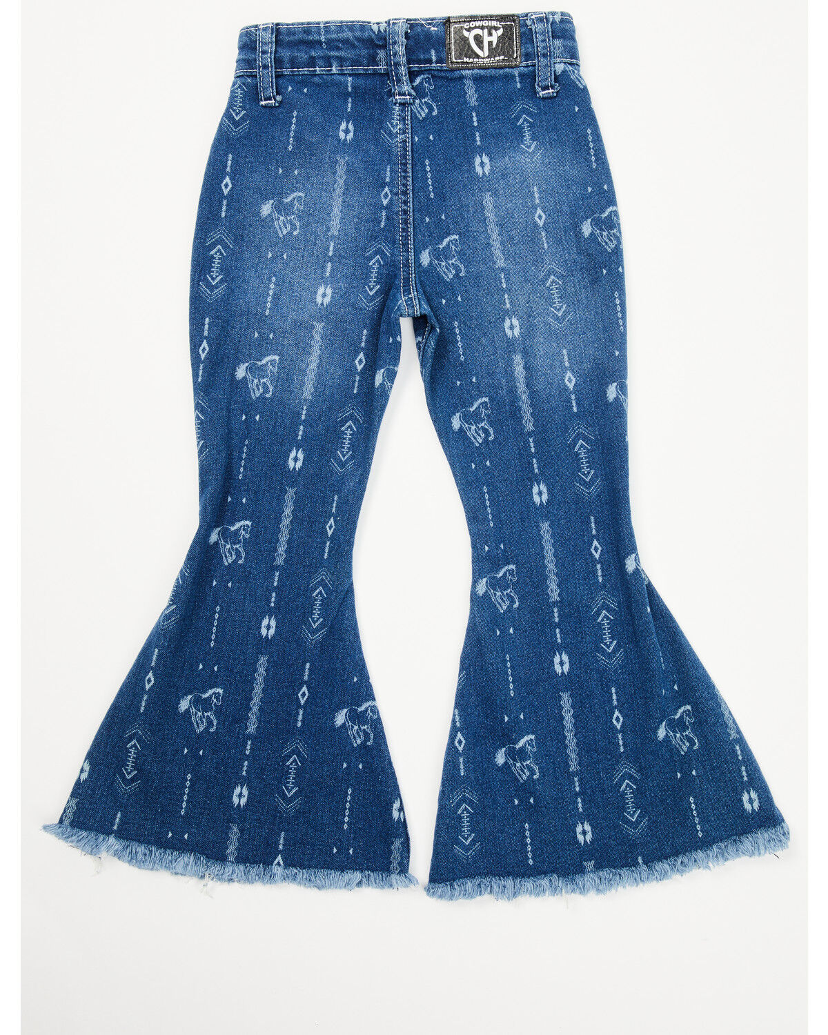 Cowgirl Hardware Toddler Girls' Southwestern Striped Stretch Bell Bottom Jeans