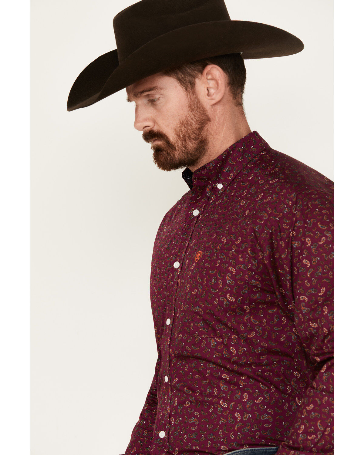 Ariat Men's Vernell Paisley Print Long Sleeve Button-Down Western Shirt