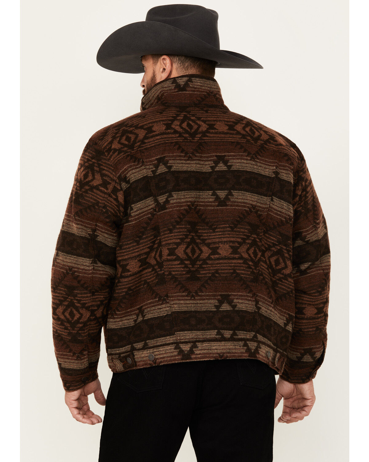 Wrangler Men's Southwestern Print Sherpa Lined Jacket