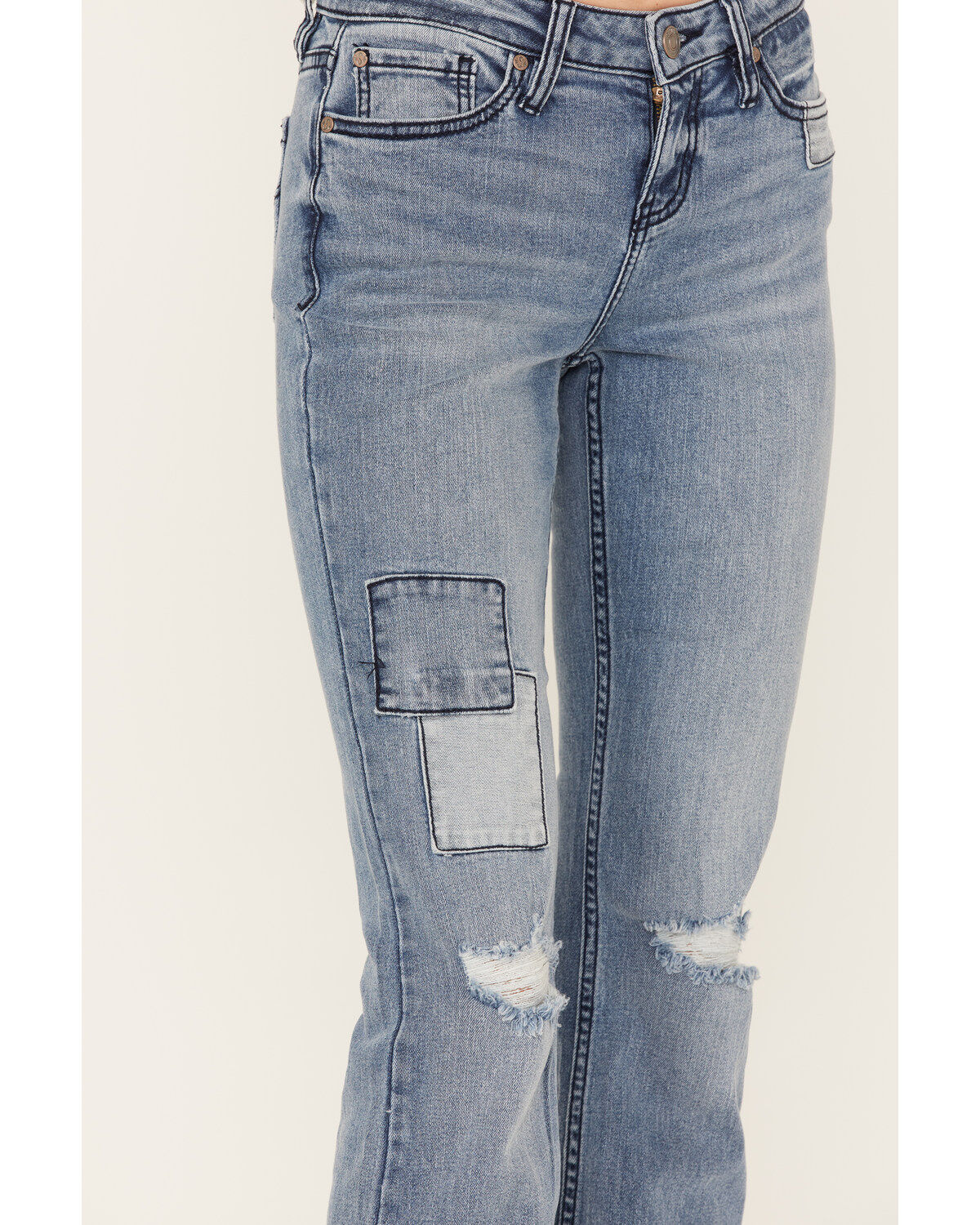 Shyanne Women's Contrast Patches Bootcut Jeans