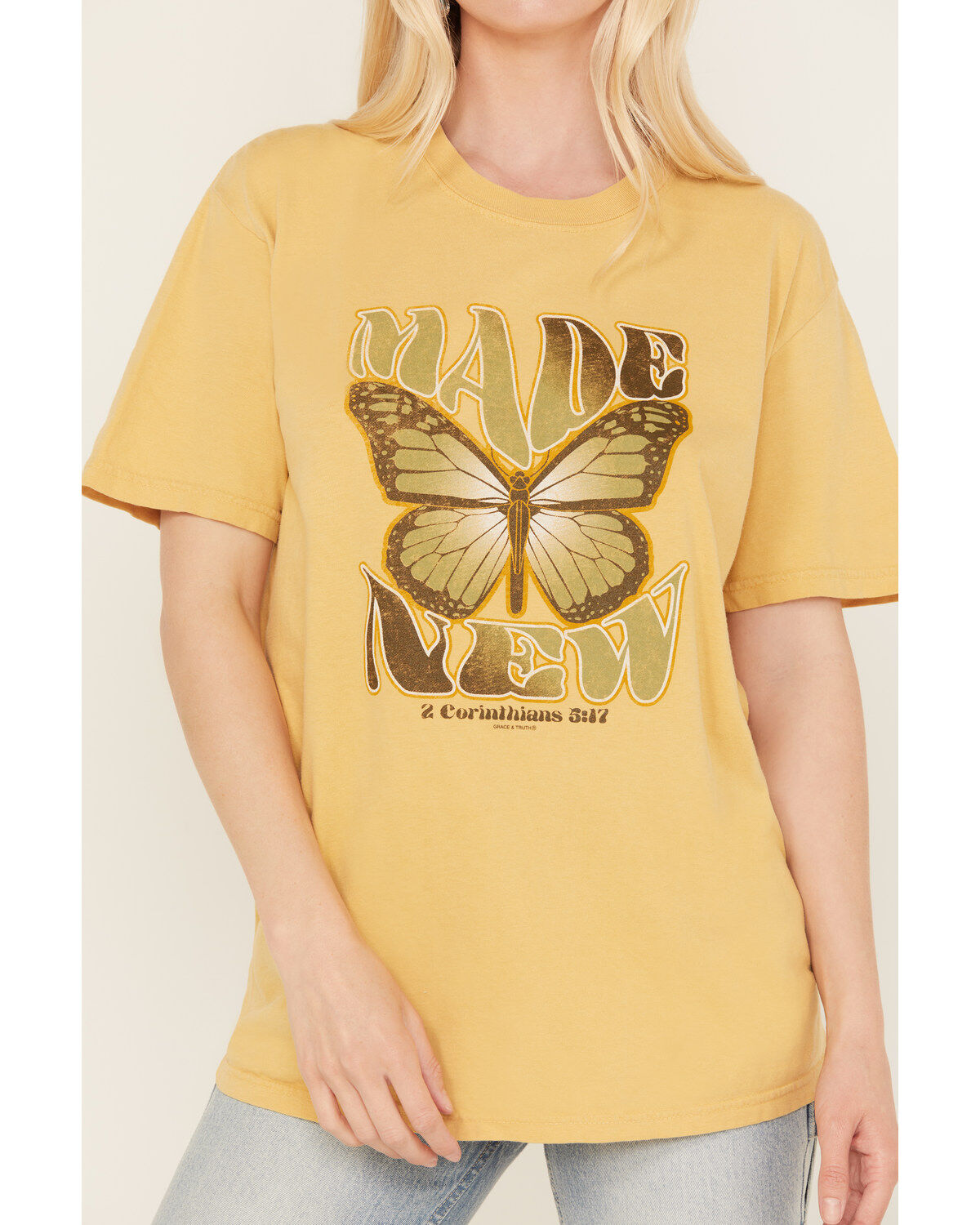 Kerusso Women's Made New Butterfly Graphic Tee