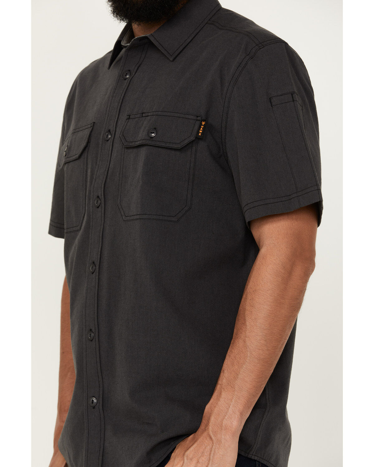 Hawx Men's Solid Short Sleeve Button-Down Work Shirt