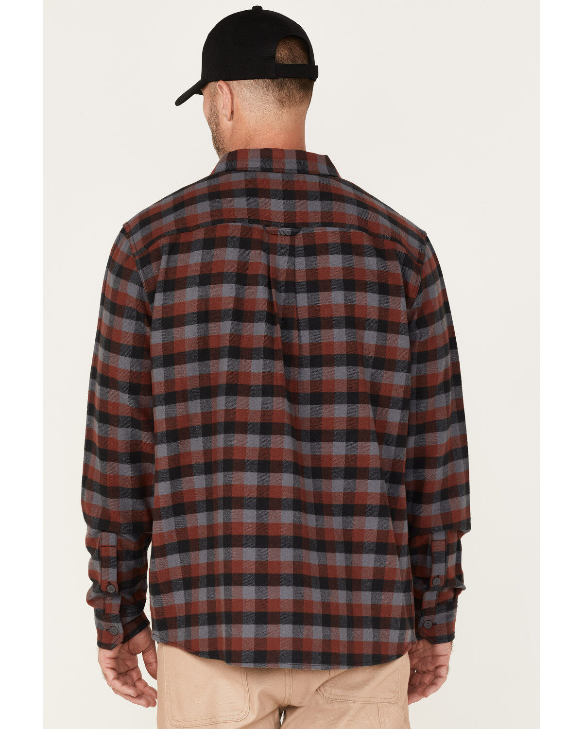 Hawx Men's Checker Long Sleeve Button-Down Flannel Shirt