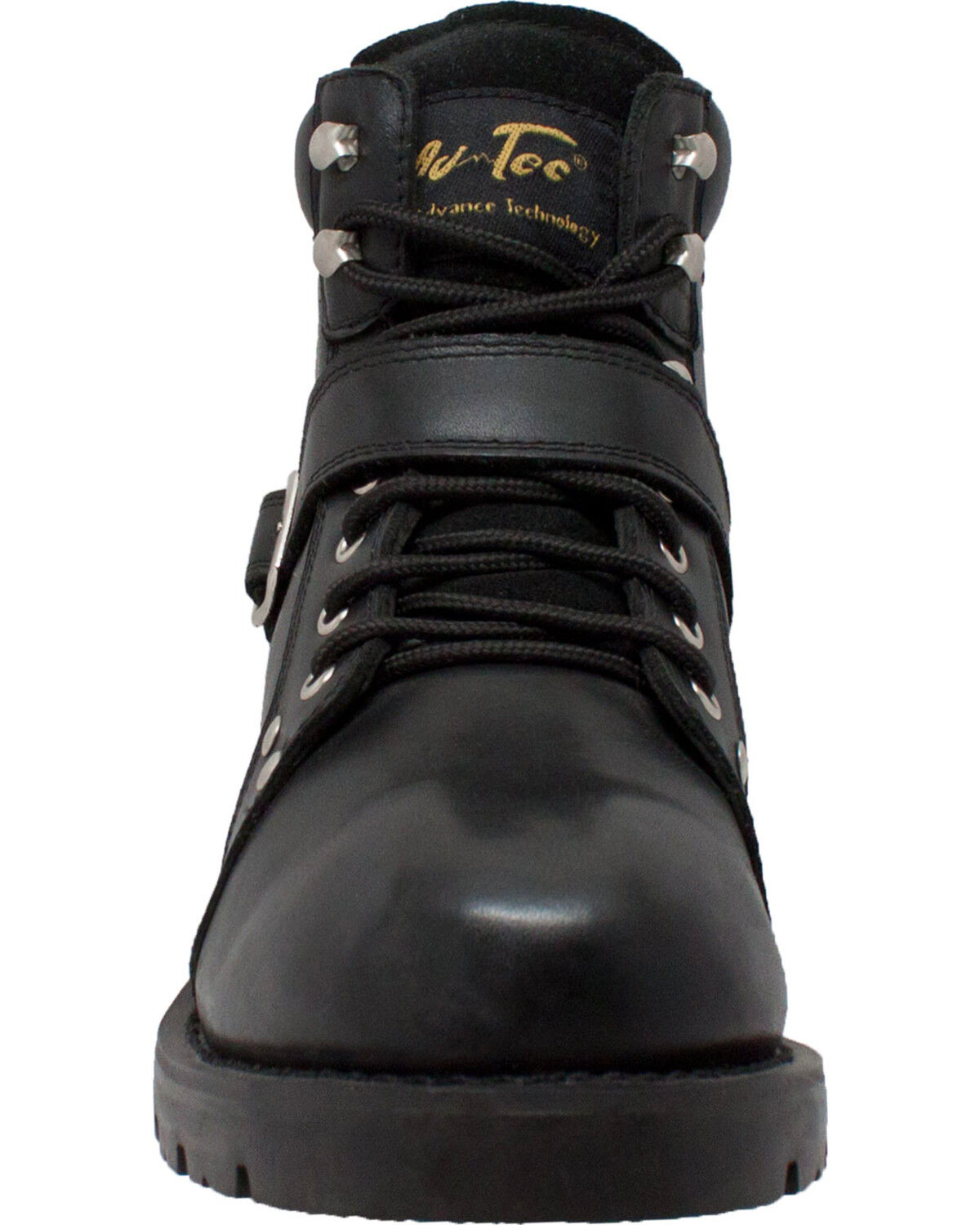 Ad Tec Men's 6" Lace Zipper Biker Boots - Round Toe