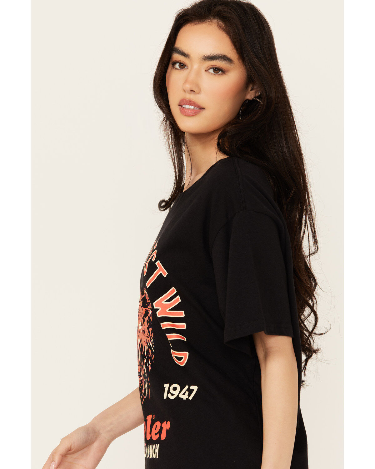 Wrangler X Diamond Cross Ranch Women's Wild Bear Short Sleeve Graphic Tee