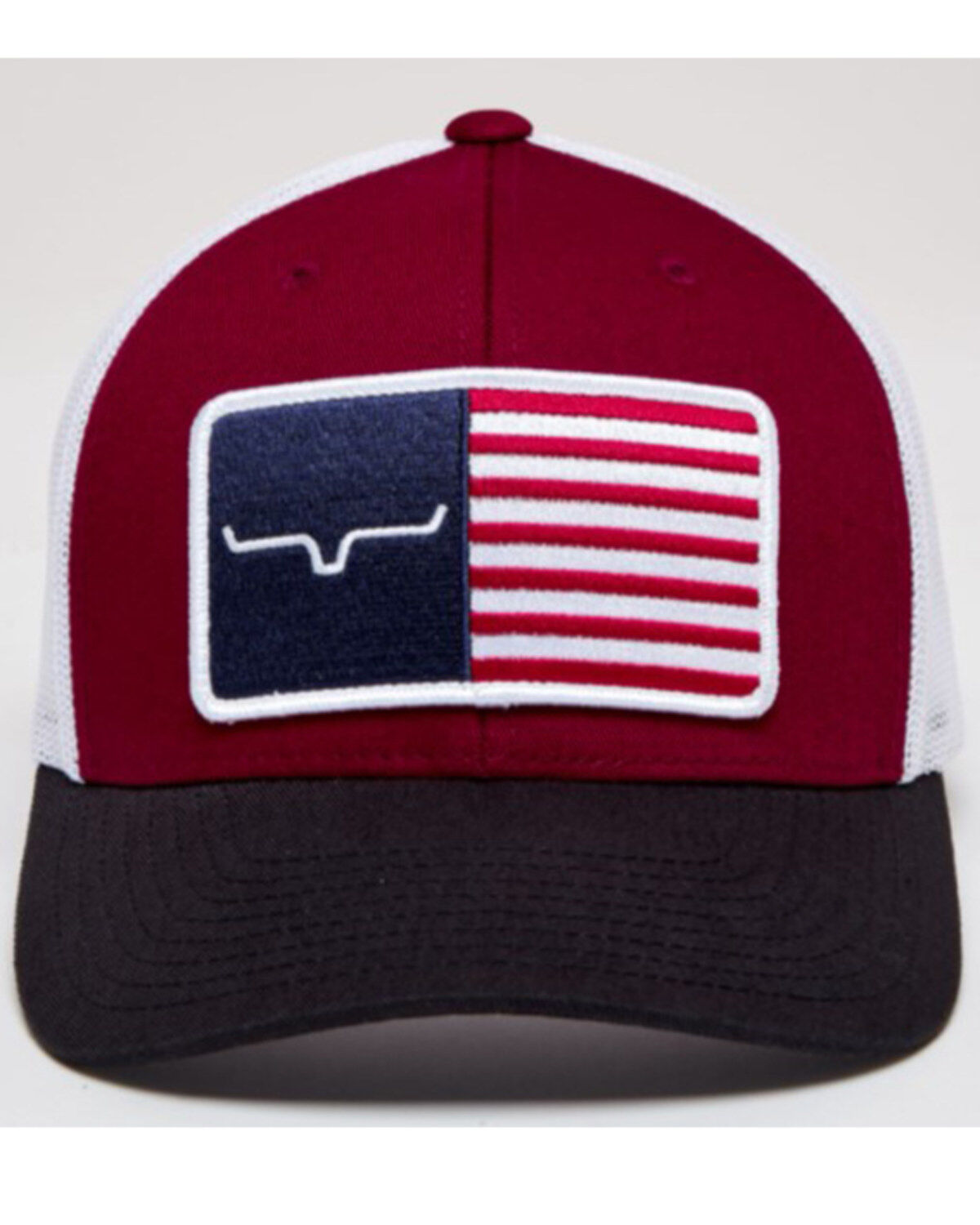 Kimes Ranch Men's American Flag Patch Mesh Back Trucker Cap